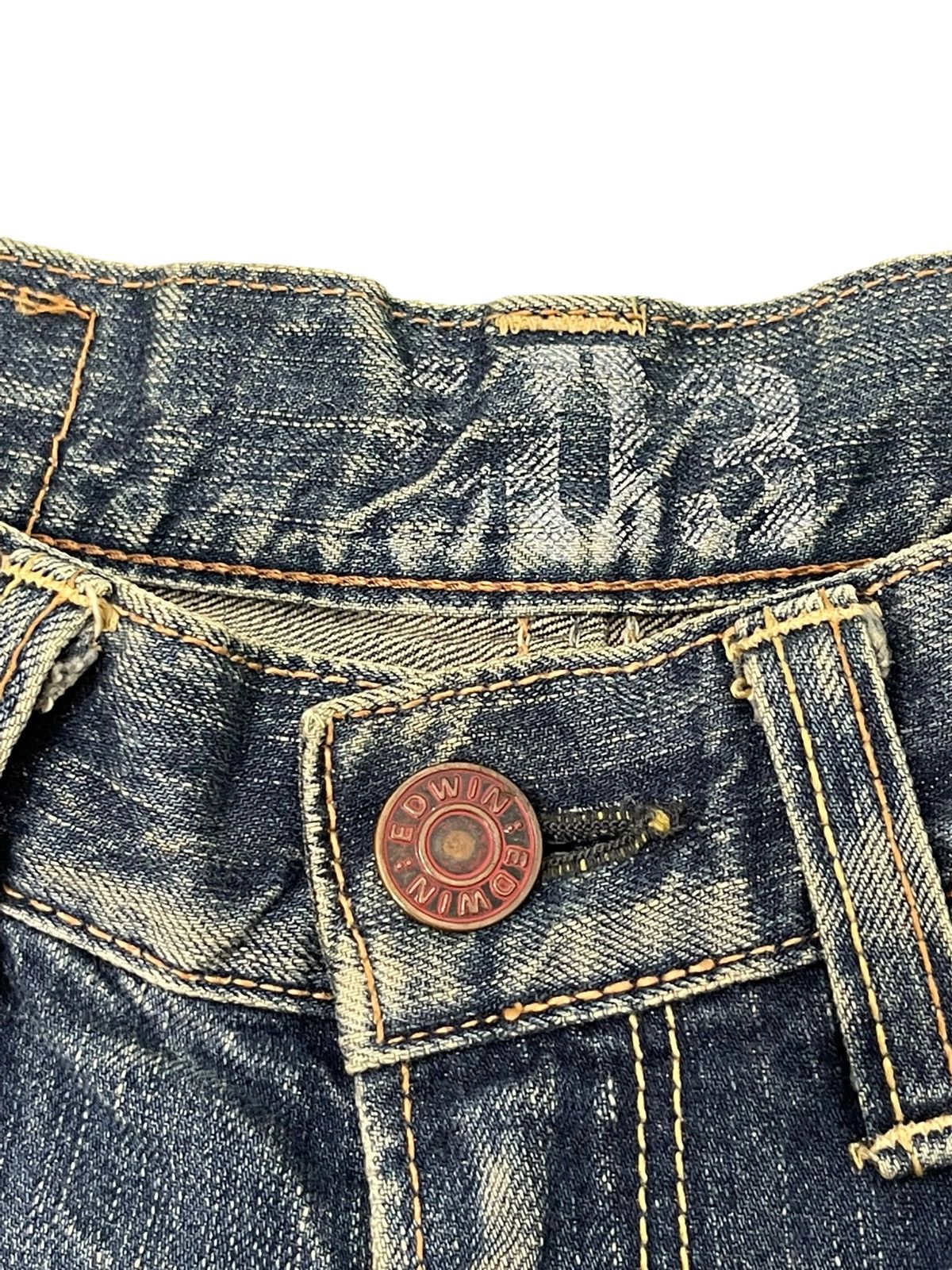 Edwin Flare Jeans Edwin Japan Distres Denim Low Rise Boot Cut 5🟦3 Size US 29 - 10 Thumbnail