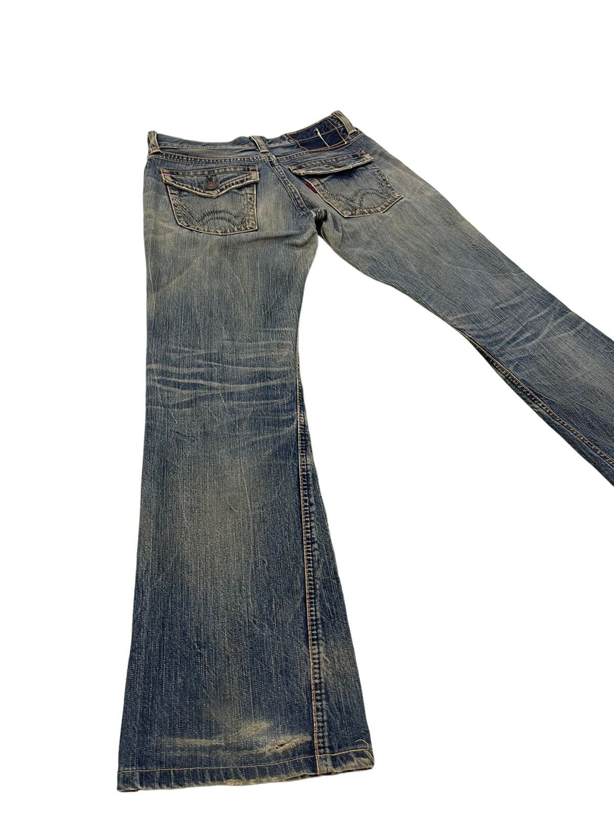 Edwin Flare Jeans Edwin Japan Distres Denim Low Rise Boot Cut 5🟦3 Size US 29 - 13 Thumbnail