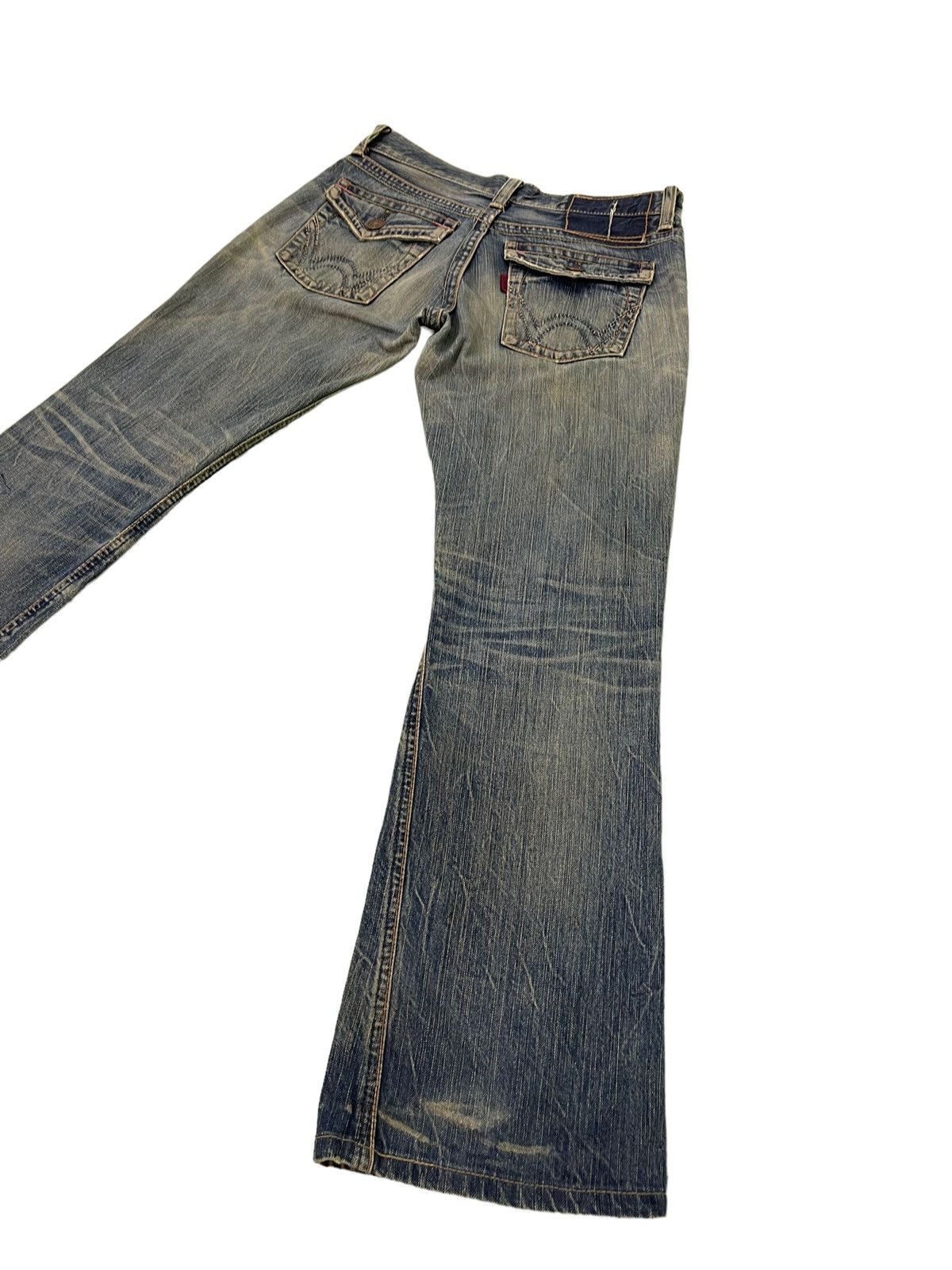 Edwin Flare Jeans Edwin Japan Distres Denim Low Rise Boot Cut 5🟦3 Size US 29 - 14 Thumbnail