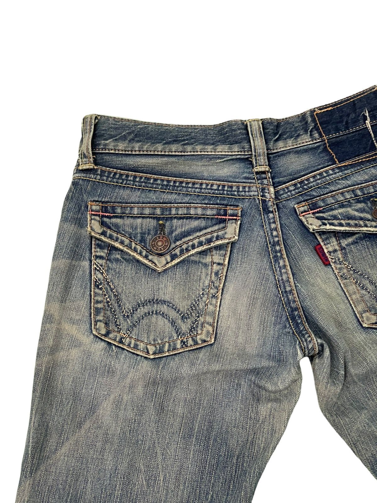 Edwin Flare Jeans Edwin Japan Distres Denim Low Rise Boot Cut 5🟦3 Size US 29 - 19 Thumbnail