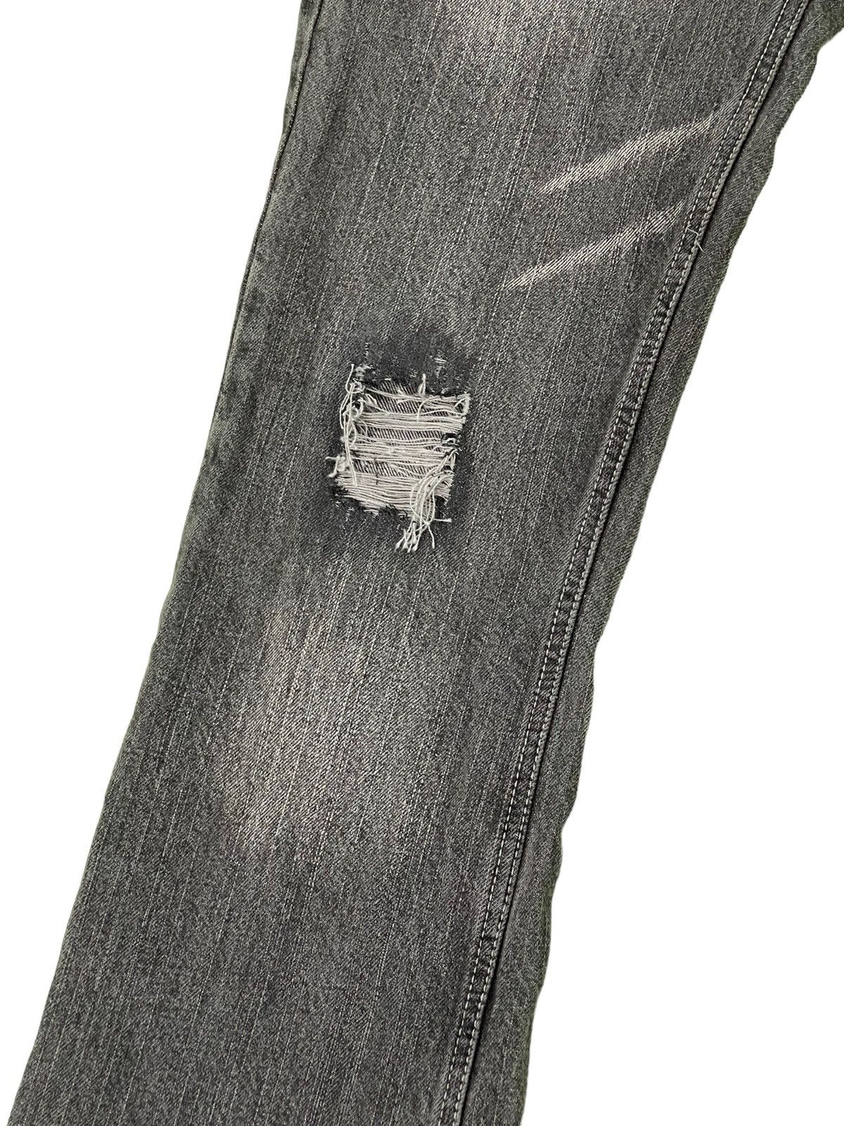 Japanese Brand Flare Jeans Bike Star Distress Denim Painted 5🟦3 Size US 33 - 6 Thumbnail