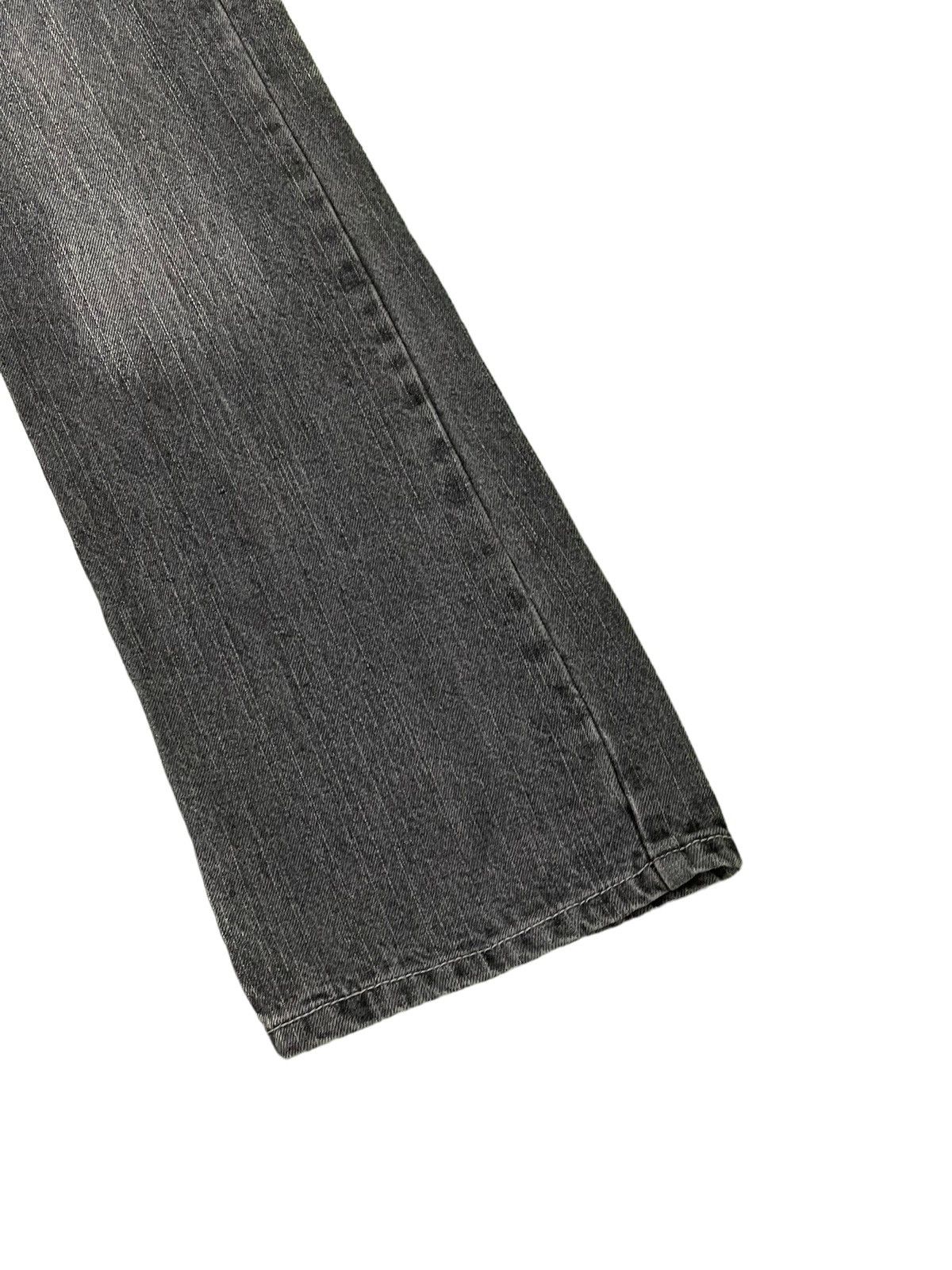 Japanese Brand Flare Jeans Bike Star Distress Denim Painted 5🟦3 Size US 33 - 4 Thumbnail