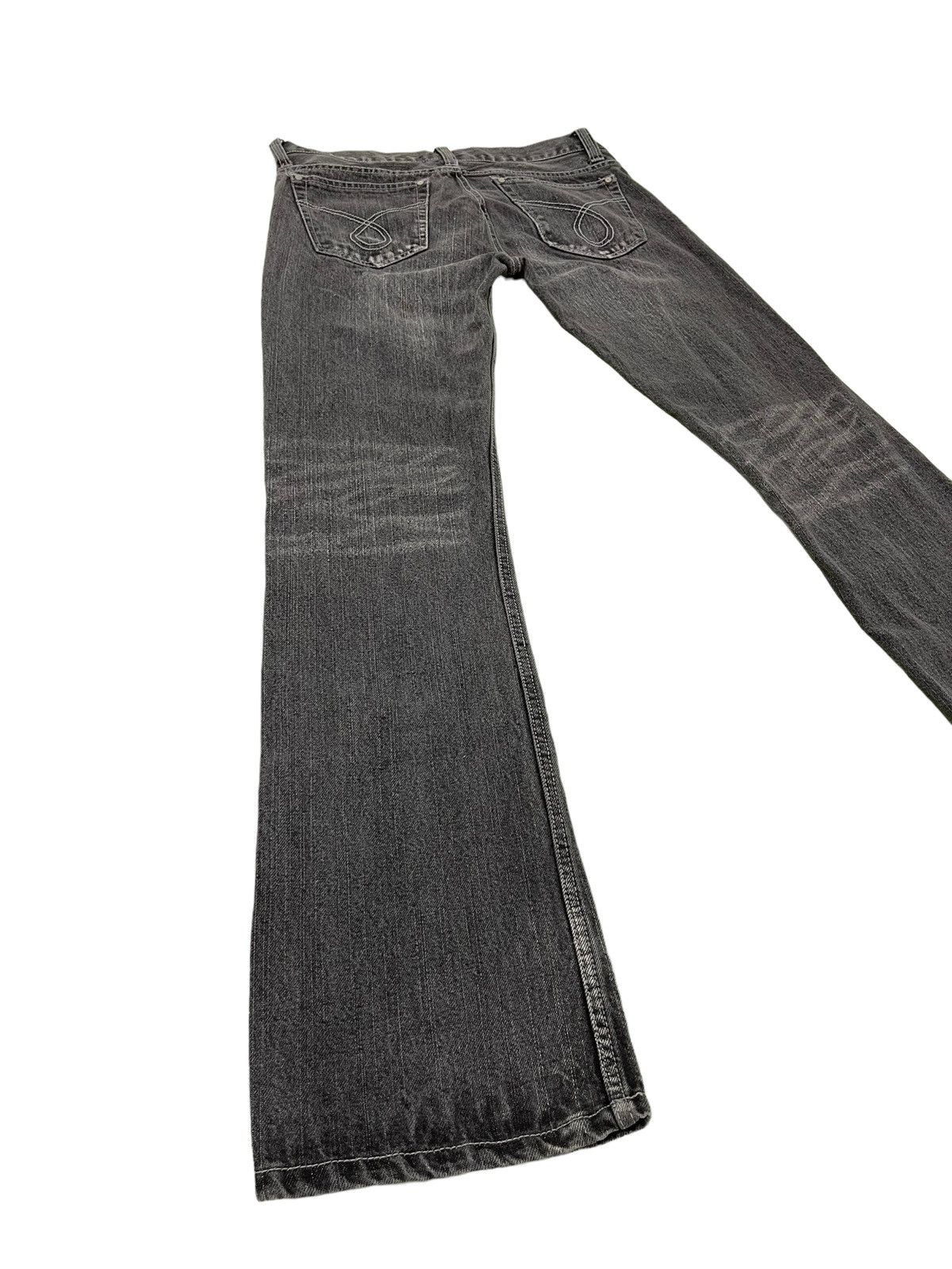 Japanese Brand Flare Jeans Bike Star Distress Denim Painted 5🟦3 Size US 33 - 12 Thumbnail