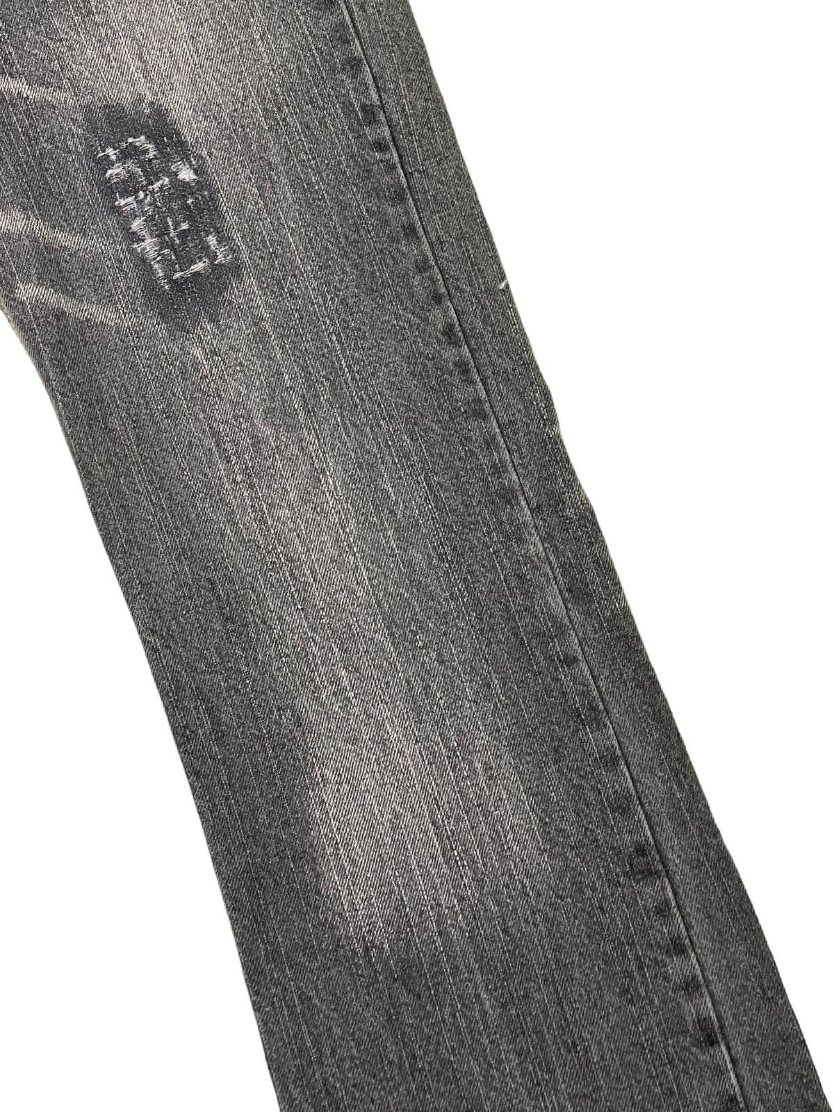 Japanese Brand Flare Jeans Bike Star Distress Denim Painted 5🟦3 Size US 33 - 7 Thumbnail