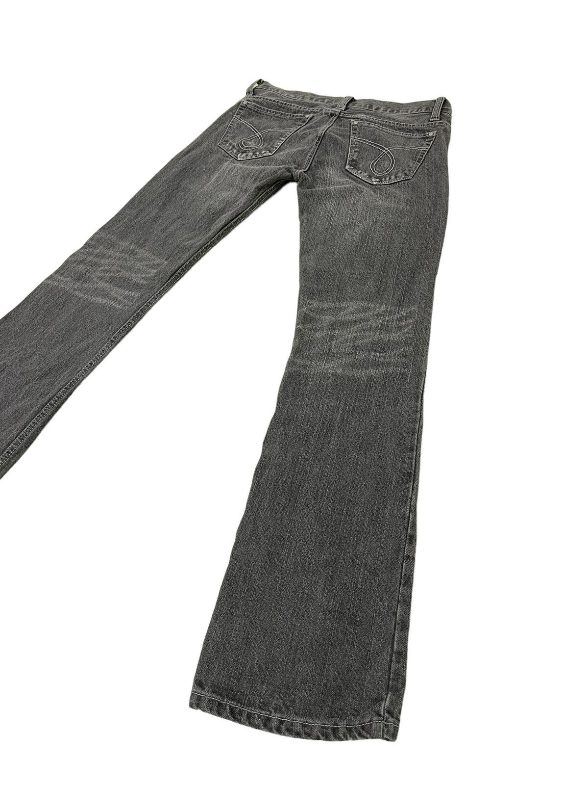 Japanese Brand Flare Jeans Bike Star Distress Denim Painted 5🟦3 Size US 33 - 13 Thumbnail
