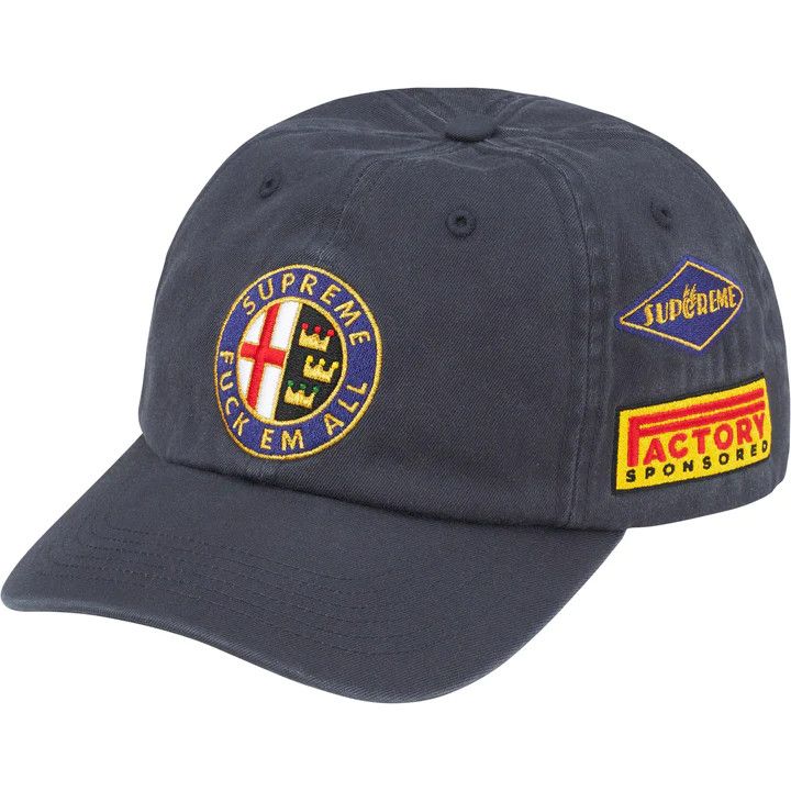 image of Supreme Racing Embroidered 6-Panel Hat Navy, Men's