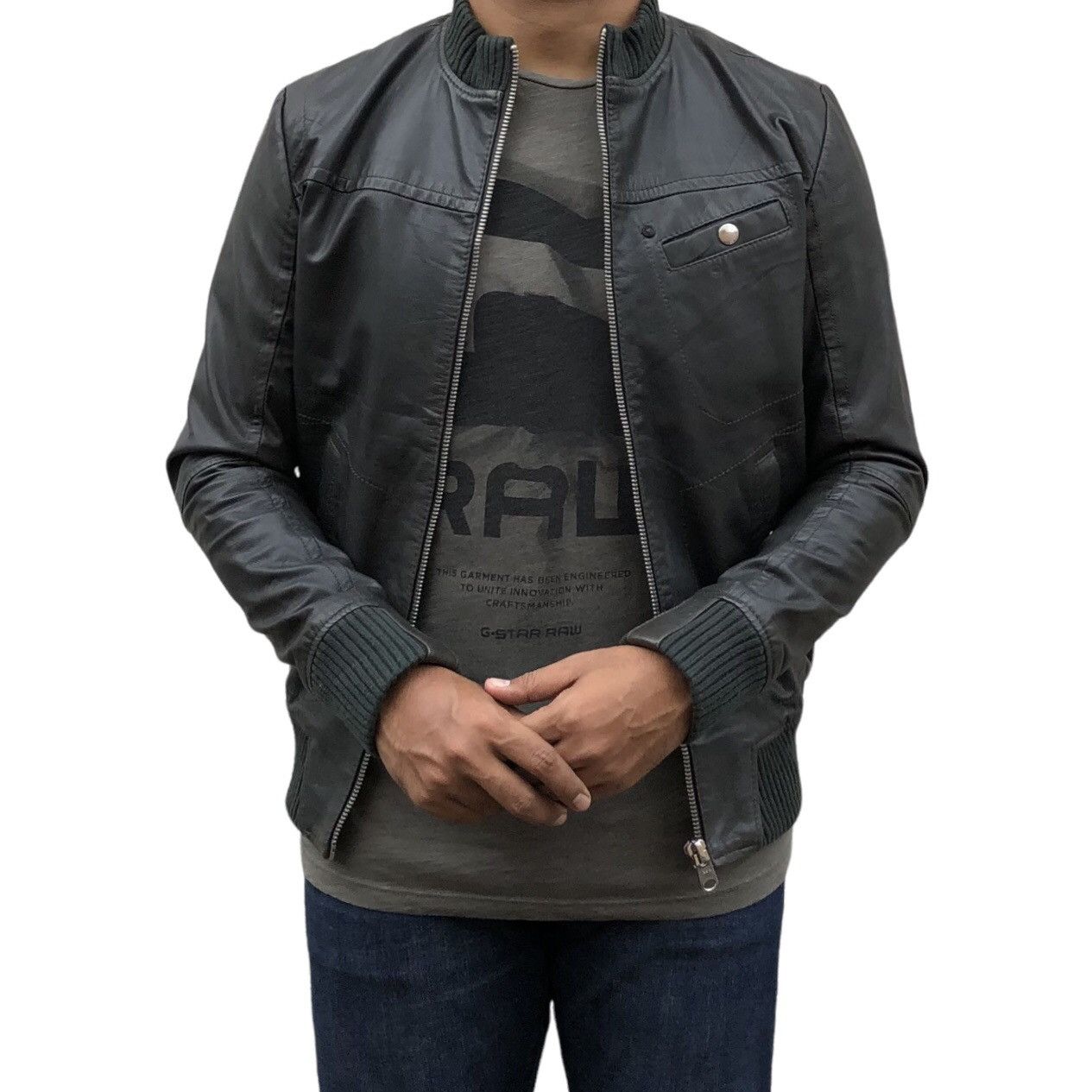 G-Star RAW CORRECTION by G-STAR Leather Full Zip Bomber Jacket Size US S / EU 44-46 / 1 - 2 Thumbnail