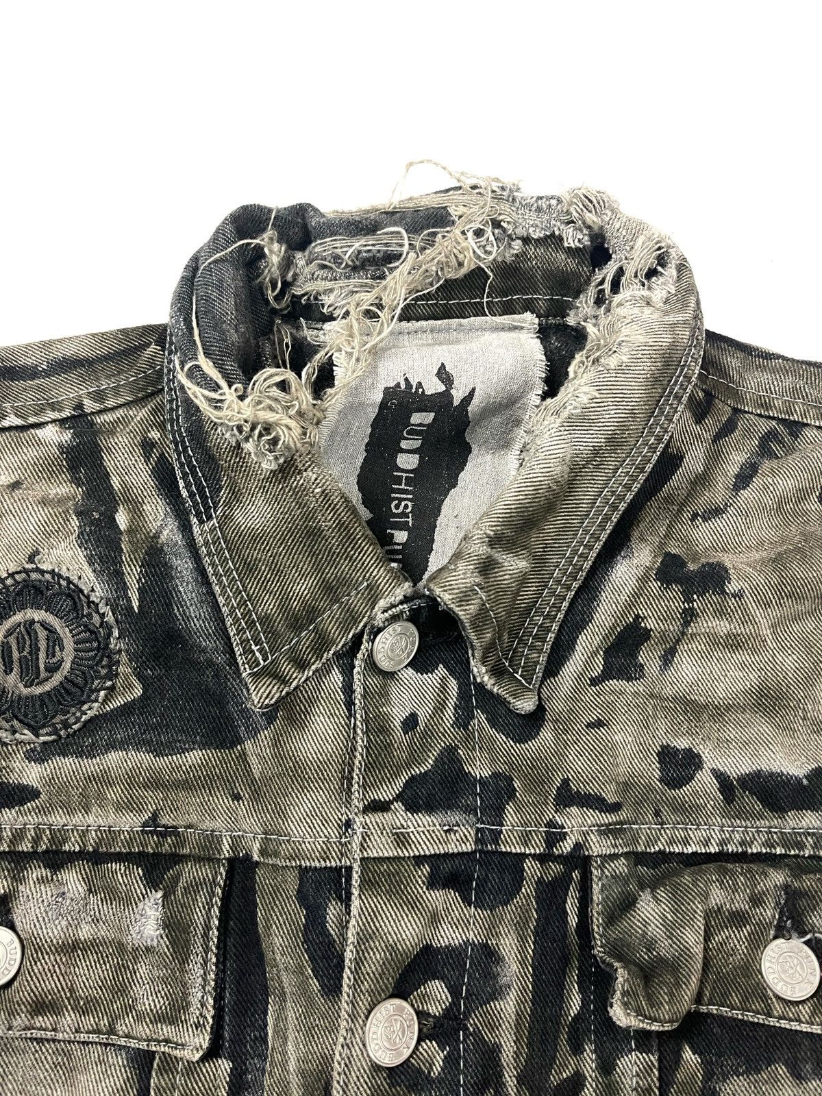 Japanese Brand Buddish punk distressed denim jacket with patchers Size US M / EU 48-50 / 2 - 7 Thumbnail