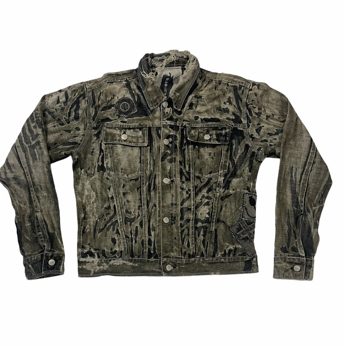 Japanese Brand Buddish punk distressed denim jacket with patchers Size US M / EU 48-50 / 2 - 1 Thumbnail