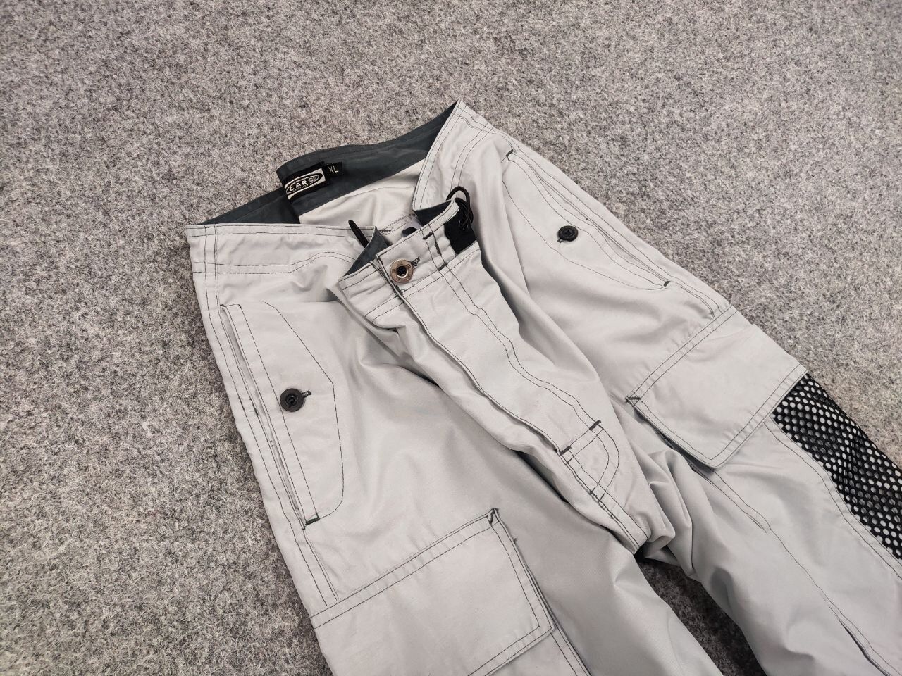 Japanese Brand Vintage 90's Japanese gray Cargo parachute Baggy Light Pants Size US 36 / EU 52 - 12 Thumbnail