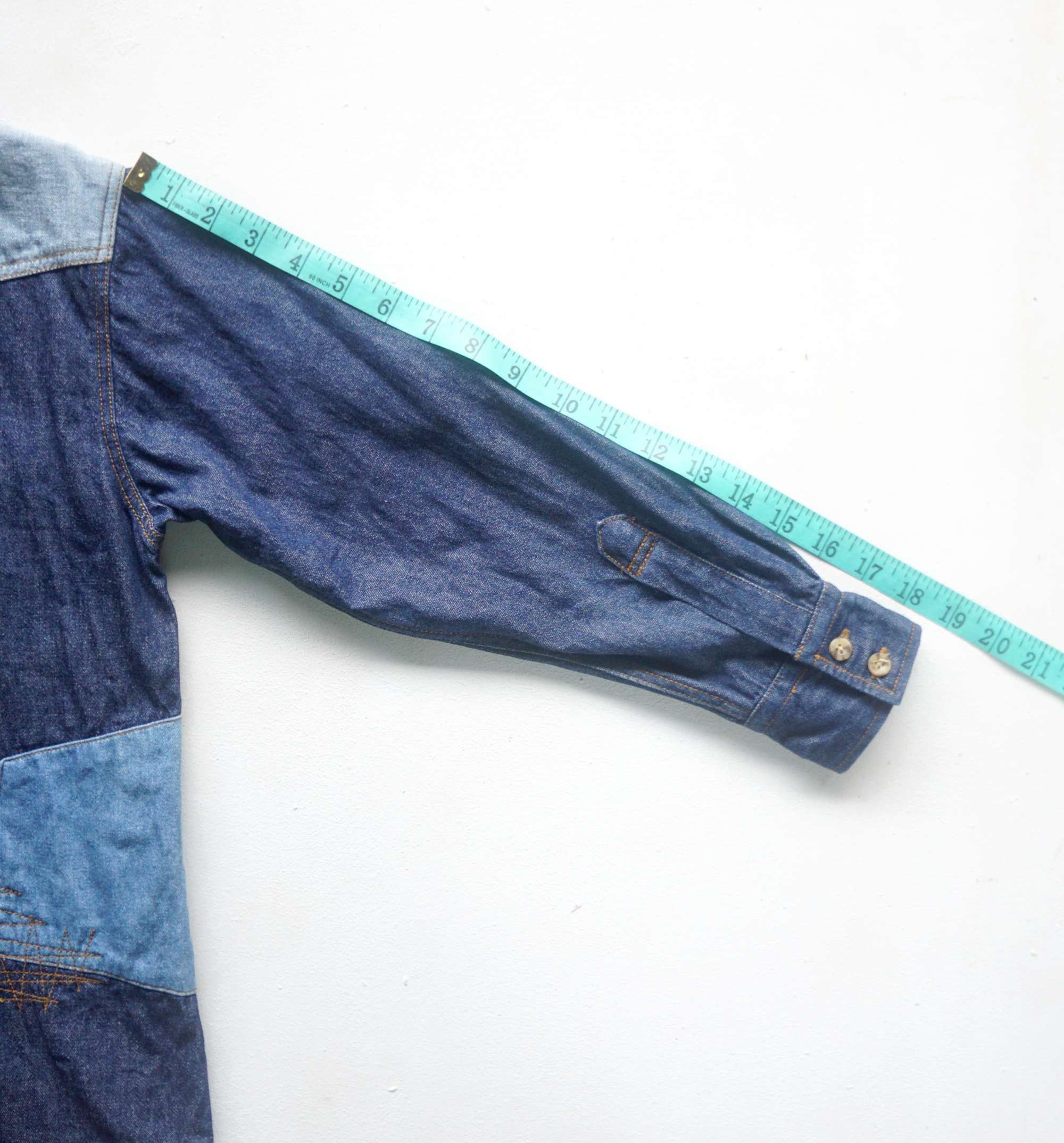 Japanese Brand LITTLE WE Patchwork Denim Shirt Size US S / EU 44-46 / 1 - 15 Thumbnail