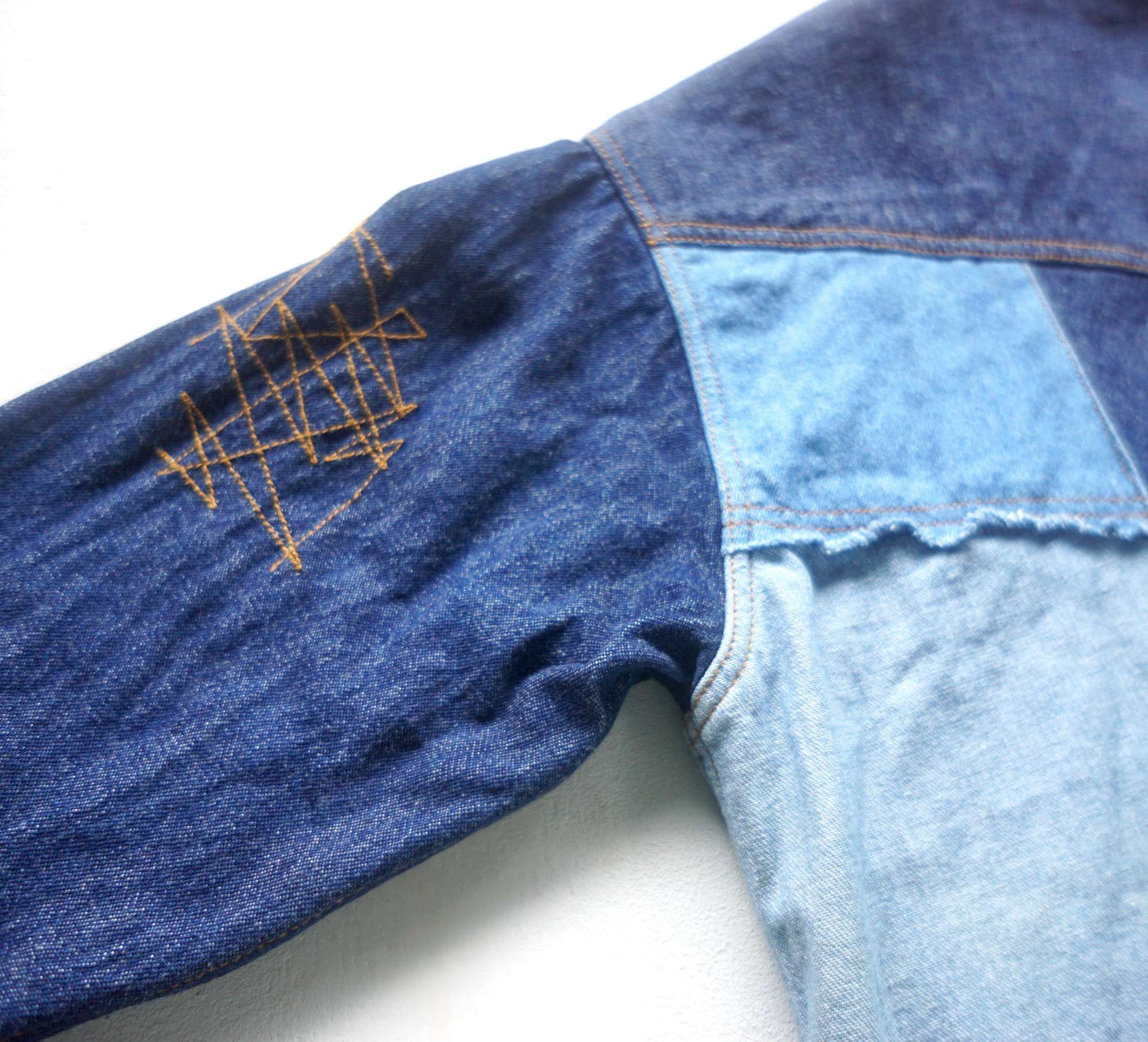 Japanese Brand LITTLE WE Patchwork Denim Shirt Size US S / EU 44-46 / 1 - 8 Thumbnail