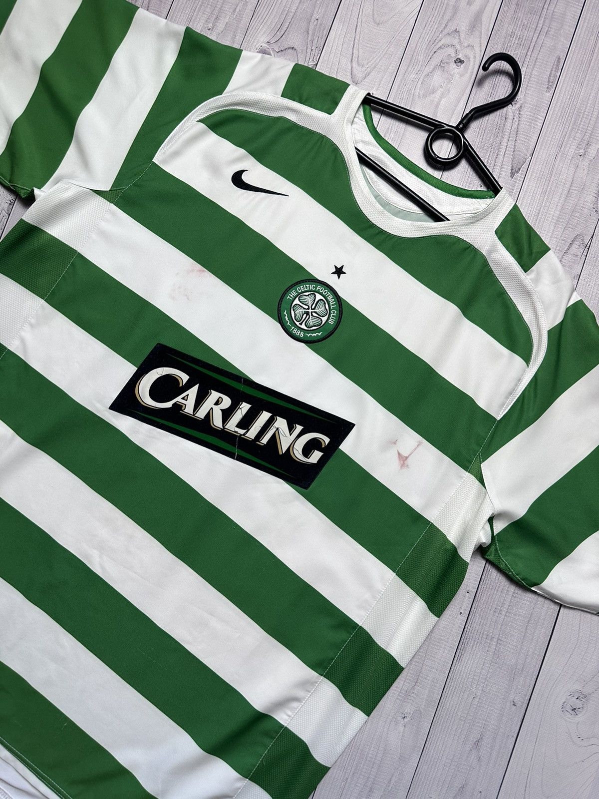 Nike × Vintage Vintage Nike Celtic soccer jersey striped size XL Size US XL / EU 56 / 4 - 2 Thumbnail
