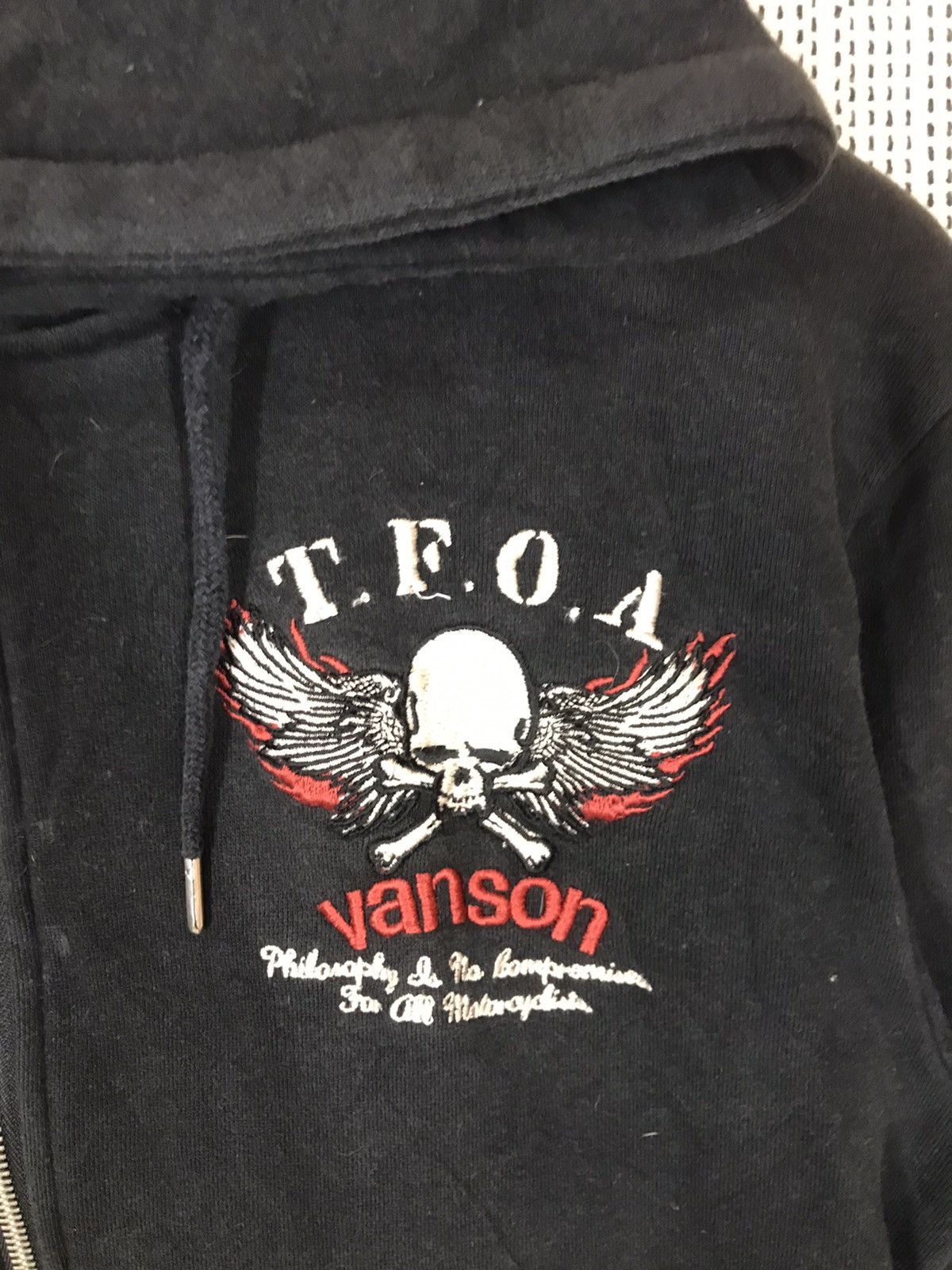 If Six Was Nine × Seditionaries × Vanson Leathers ‼️VANSON X T.F.O.A HOODIE EMBOIDERY BIG LOGO VERY RARE‼️ Size US L / EU 52-54 / 3 - 3 Thumbnail