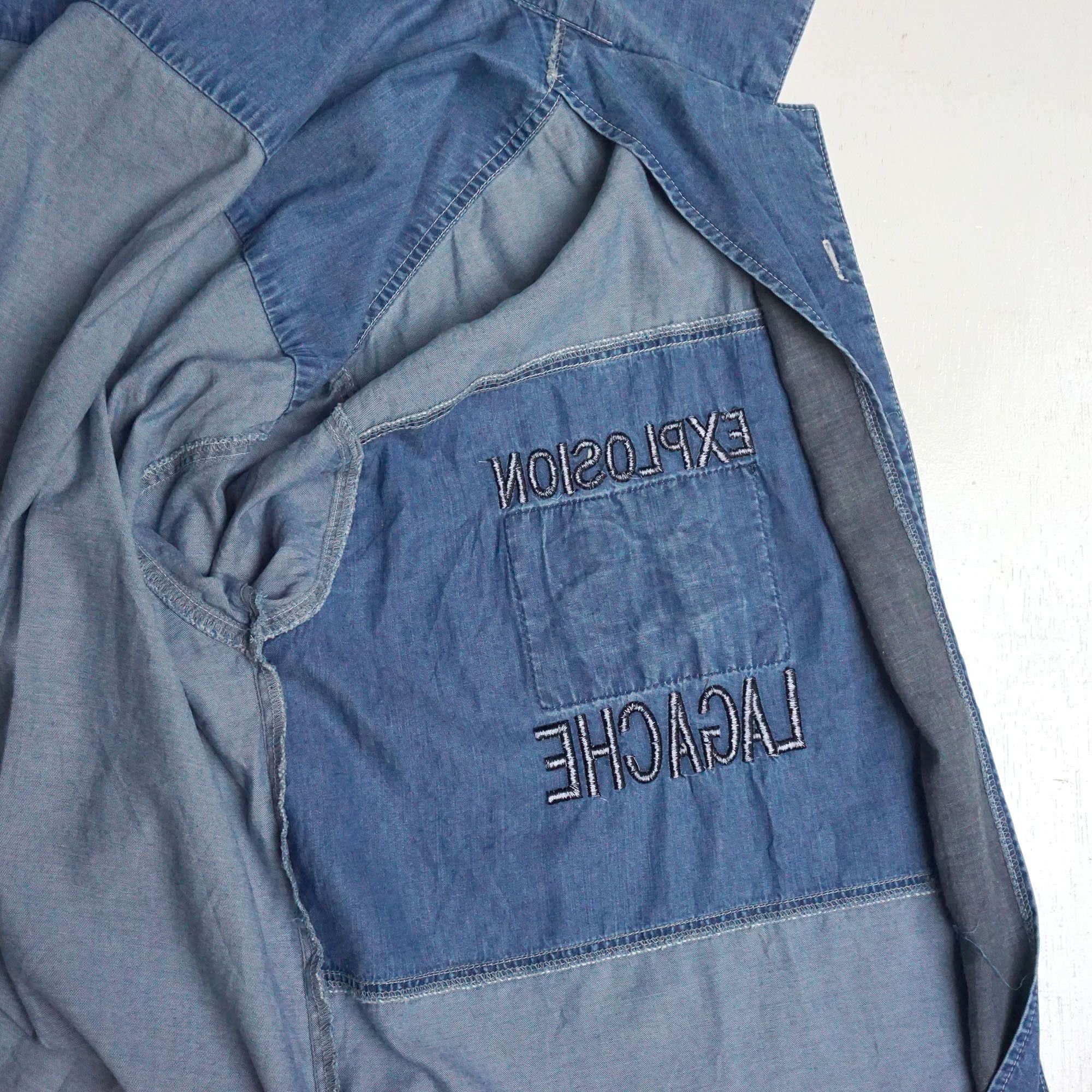 Japanese Brand LAGACHE Oversized Patchwork Denim Shirt Size US XXL / EU 58 / 5 - 9 Thumbnail