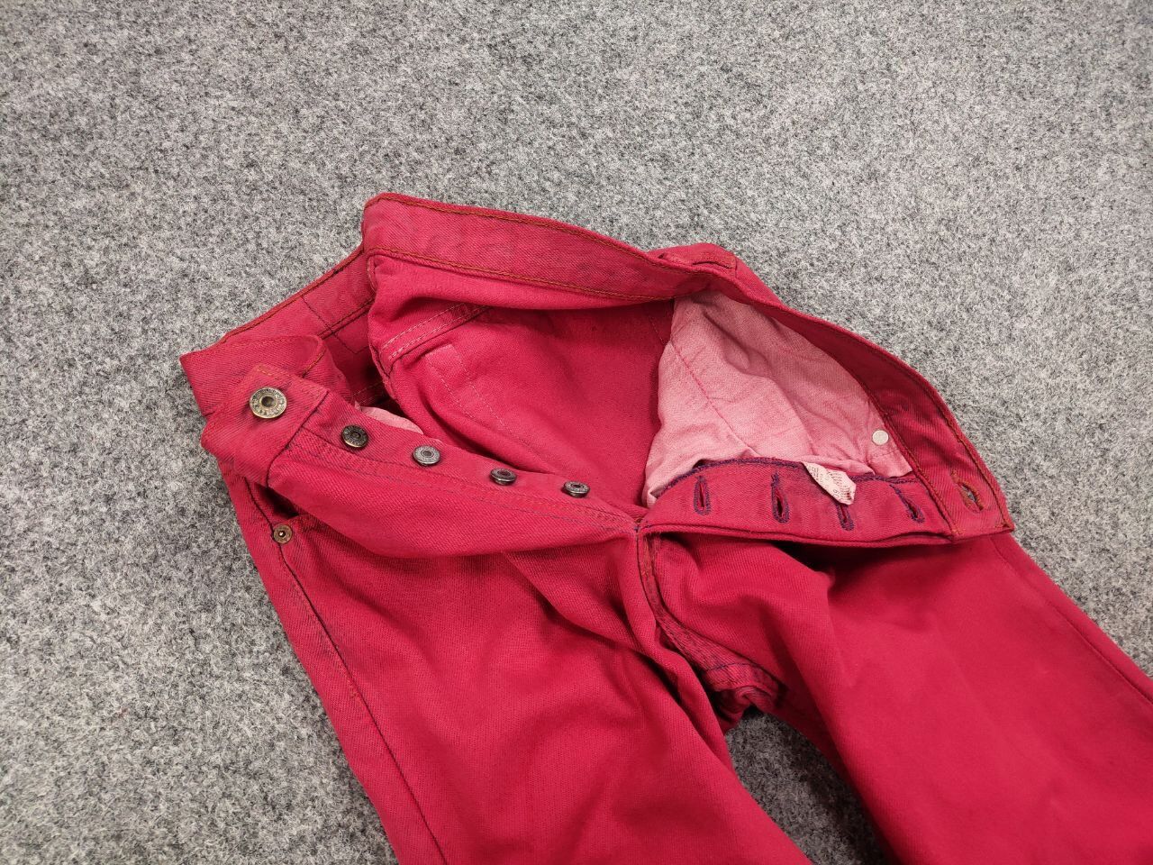 Levi's Rare Vintage 80's Levis 501 Made in Canada Red Denim Jeans Size US 33 - 11 Thumbnail
