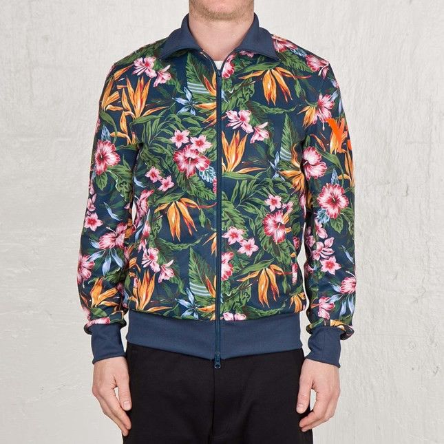 image of Ss14 Y-3 Yohji Yamamoto Adidas Floral Track Jacket in Black, Men's (Size Medium)