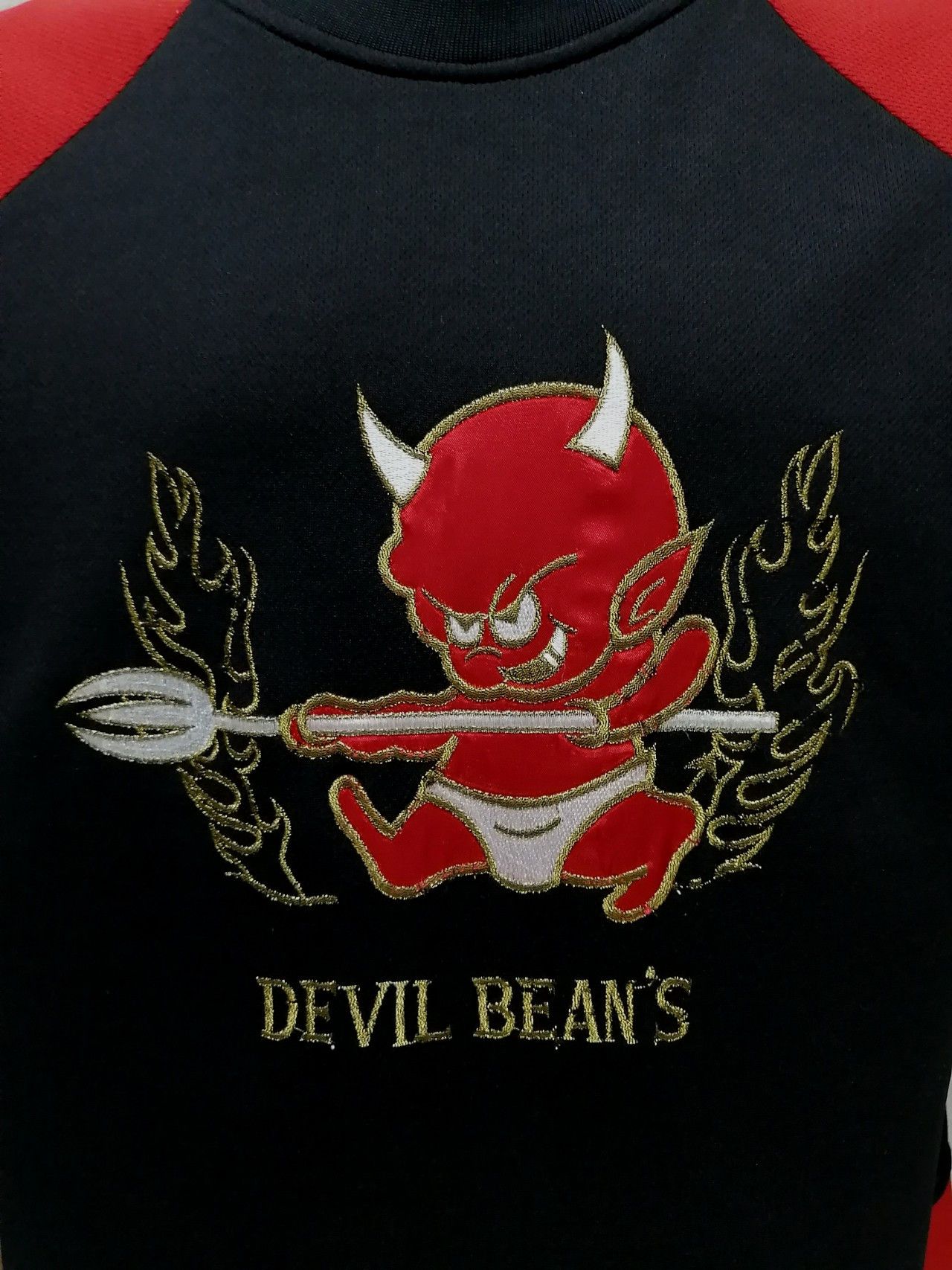 image of Devil Bean's Dope! Hip Hop Polyester T- Shirt in Black Red, Men's (Size Large)