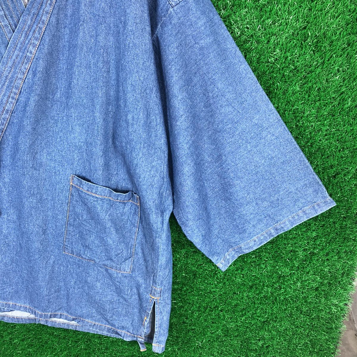 Vintage Vintage 90's Kimono Cardigan Denim Size US XL / EU 56 / 4 - 3 Thumbnail
