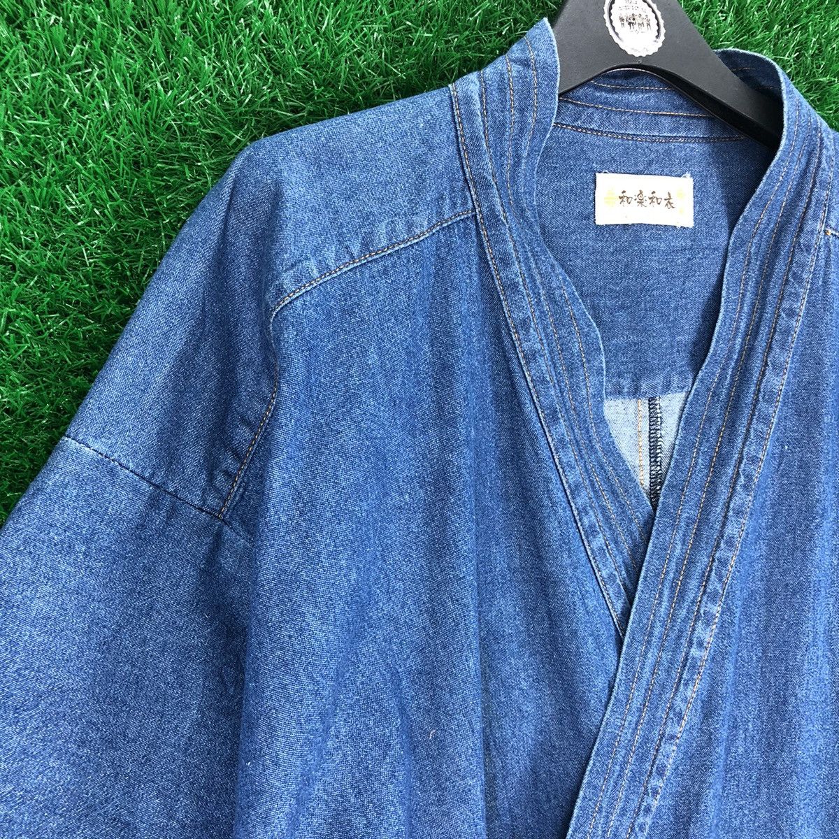 Vintage Vintage 90's Kimono Cardigan Denim Size US XL / EU 56 / 4 - 2 Thumbnail