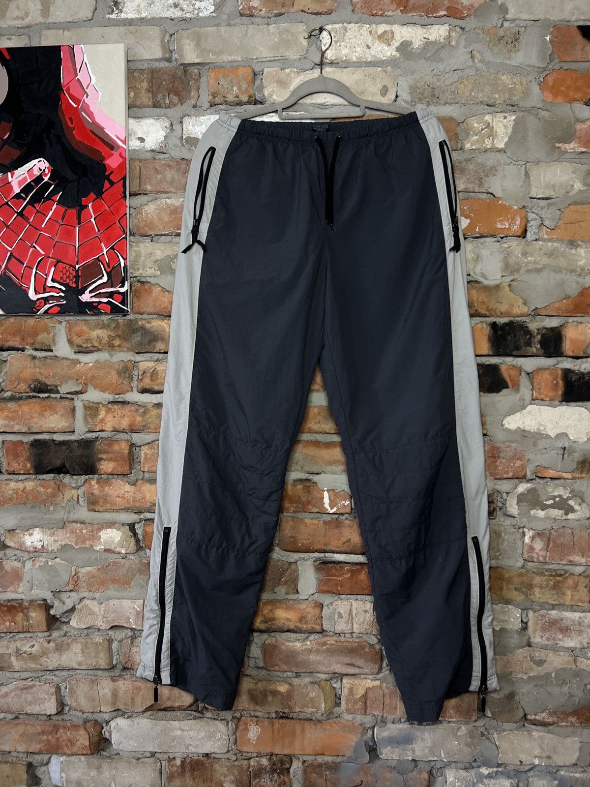 Nike Vintage Y2K Nike Nylon Drill Track Pants Gray Size US 32 / EU 48 - 1 Thumbnail