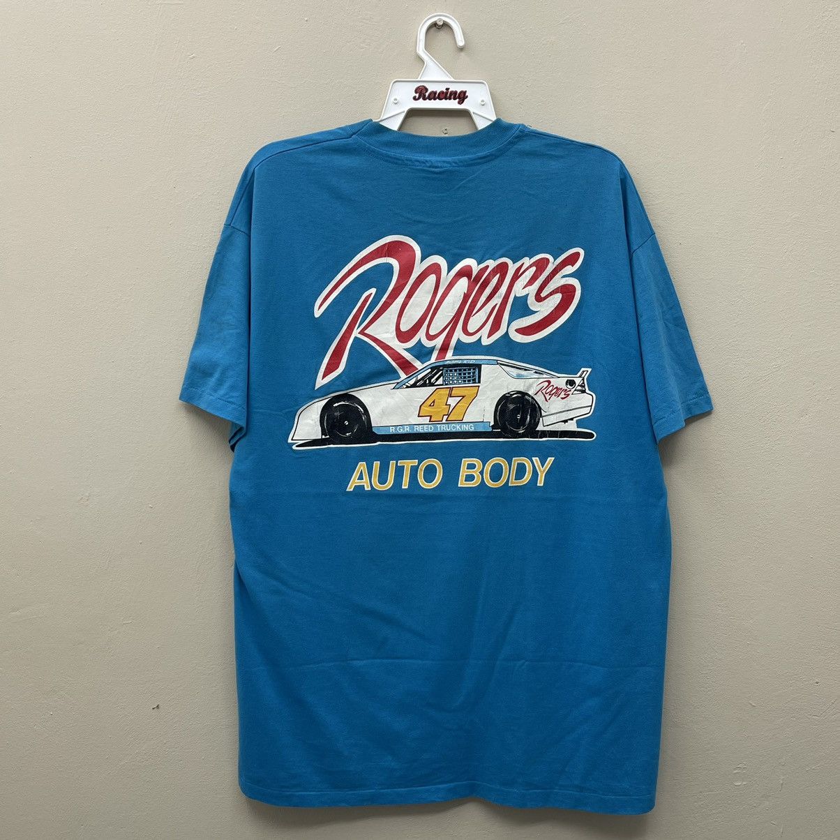 NASCAR Vintage 90s ROGERS AUTO BODY T-Shirt Size US XL / EU 56 / 4 - 1 Thumbnail