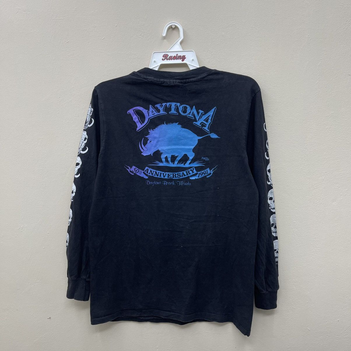 Vintage Vintage 90s Daytona Long Sleeve T-Shirt Rare Design Size US M / EU 48-50 / 2 - 2 Thumbnail