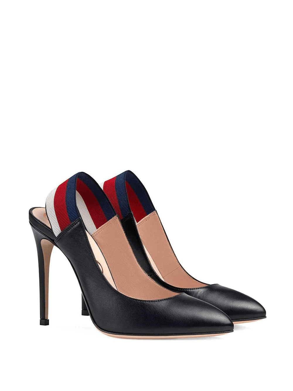 Gucci GUCCI Sylvie black leather slingback pumps sandals 8.5 38.5 Size US 8.5 / IT 38.5 - 1 Thumbnail