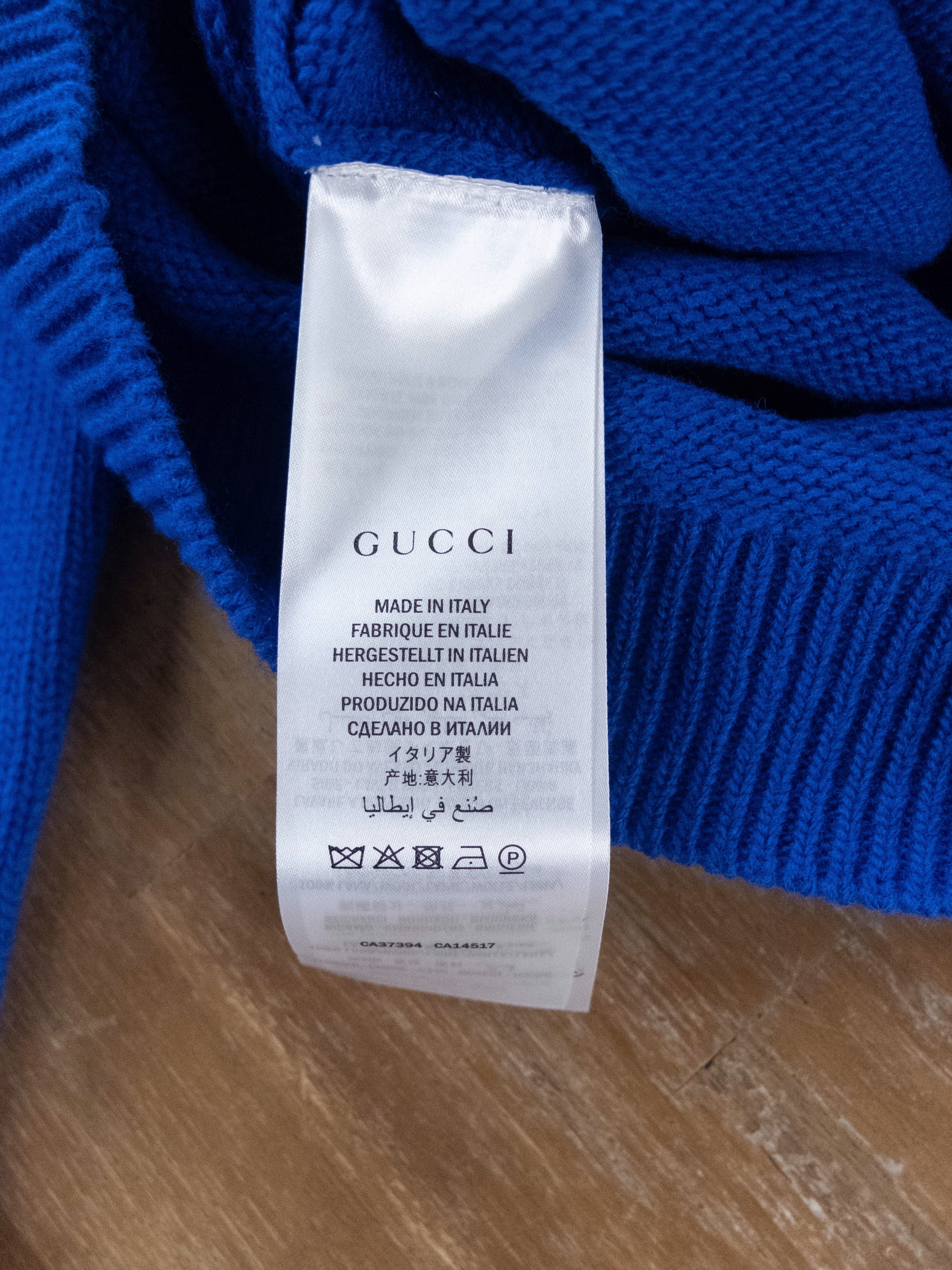Gucci GUCCI blue wool Intarsia giraffe motif sweater Large NWT Size L / US 10 / IT 46 - 8 Thumbnail