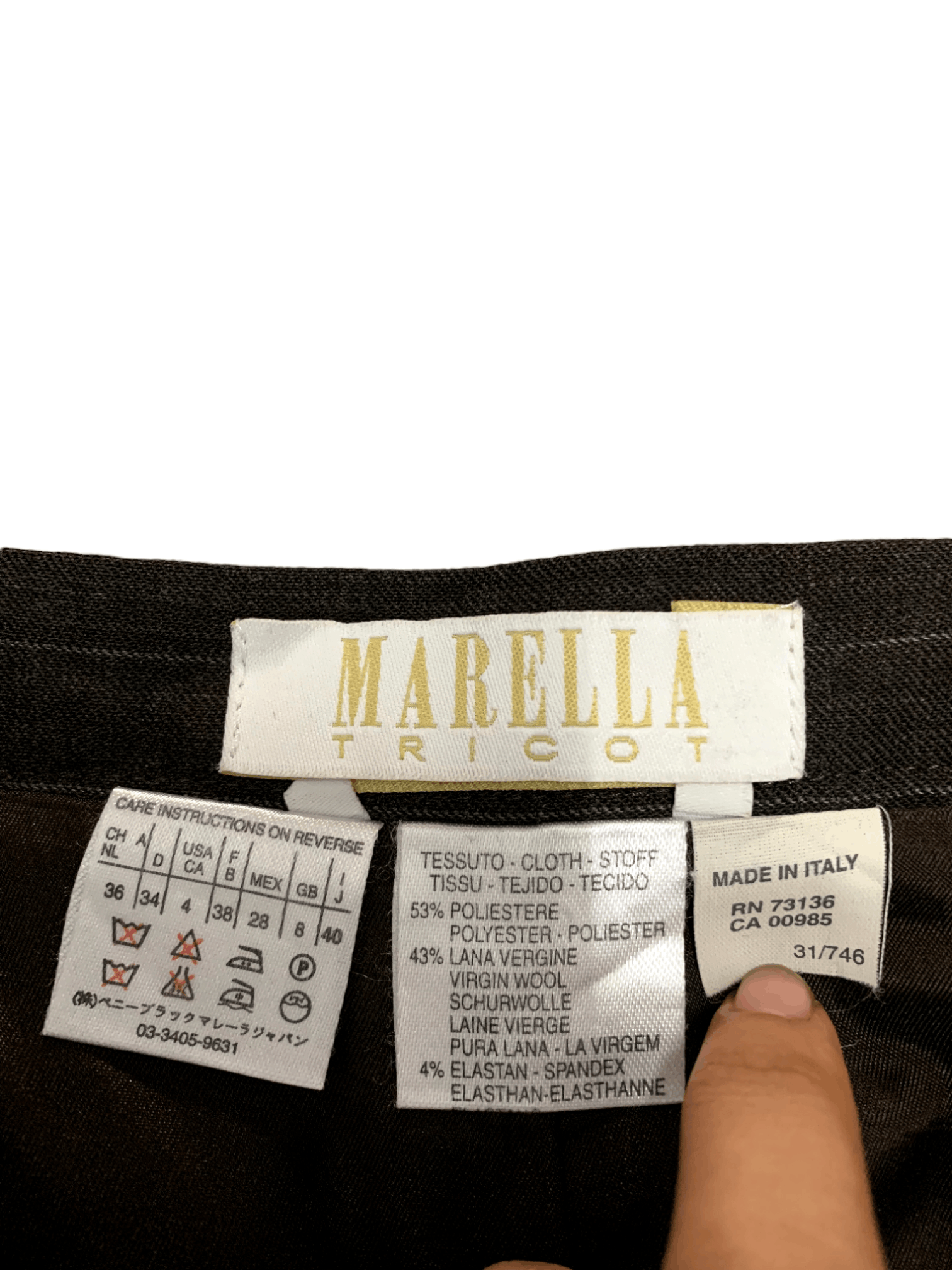 Marella Designer Marella Tricot Stripe Midi Skirt Made in Italy Size 29" - 3 Thumbnail