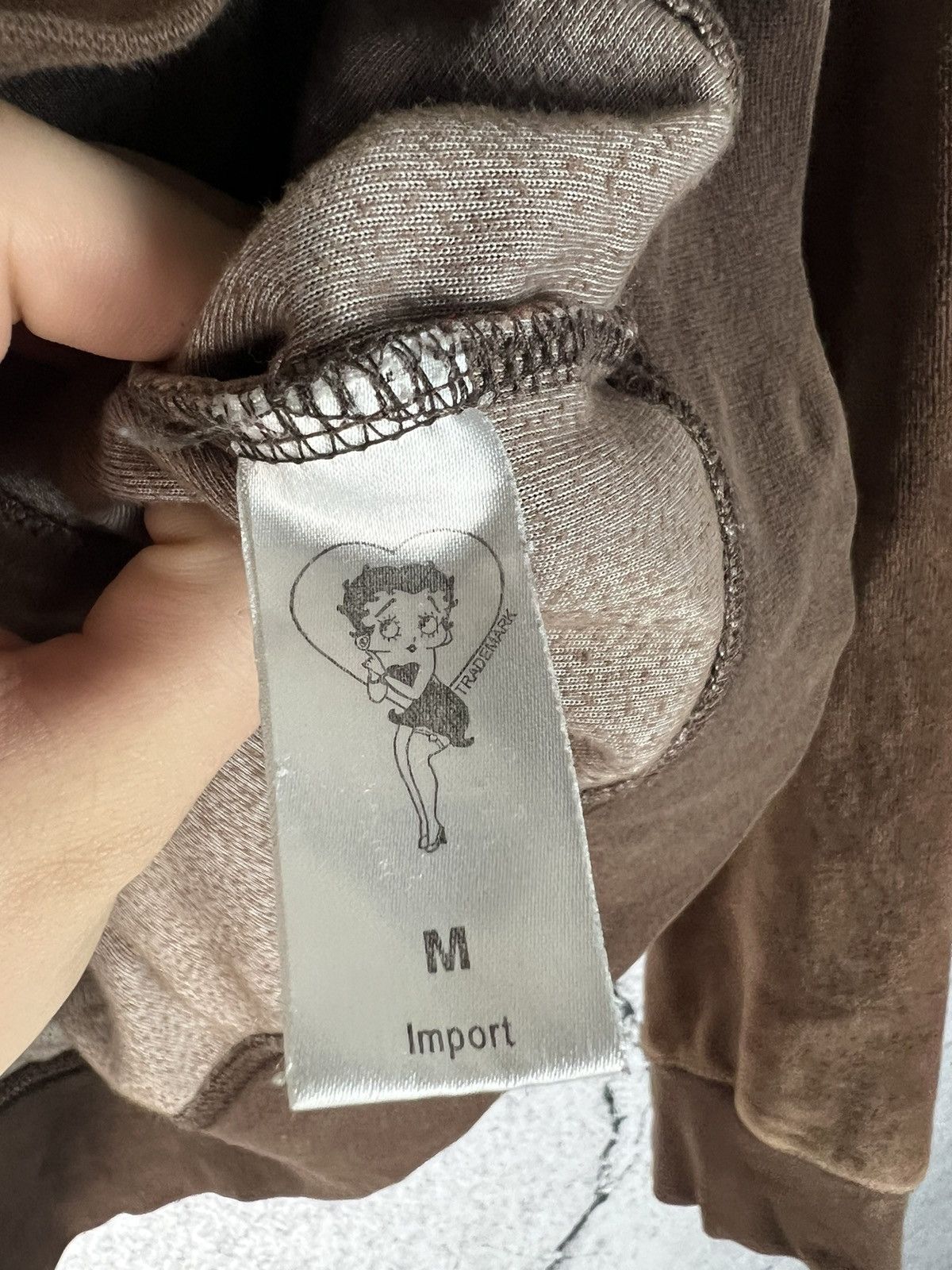 Cartoon Network Vintage Betty Boop brown velvet zip hoodie Size M / US 6-8 / IT 42-44 - 3 Thumbnail