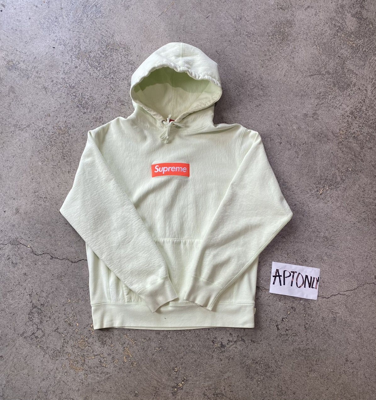 Supreme Box Logo Hoodie Pale Lime | Grailed