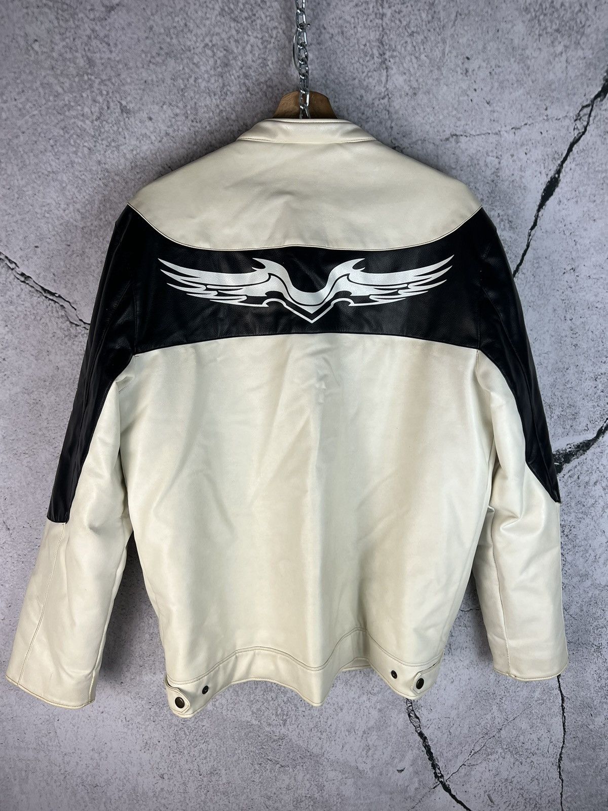 Vintage Vintage racing motors racing eco sky leather jacket Size US L / EU 52-54 / 3 - 2 Thumbnail