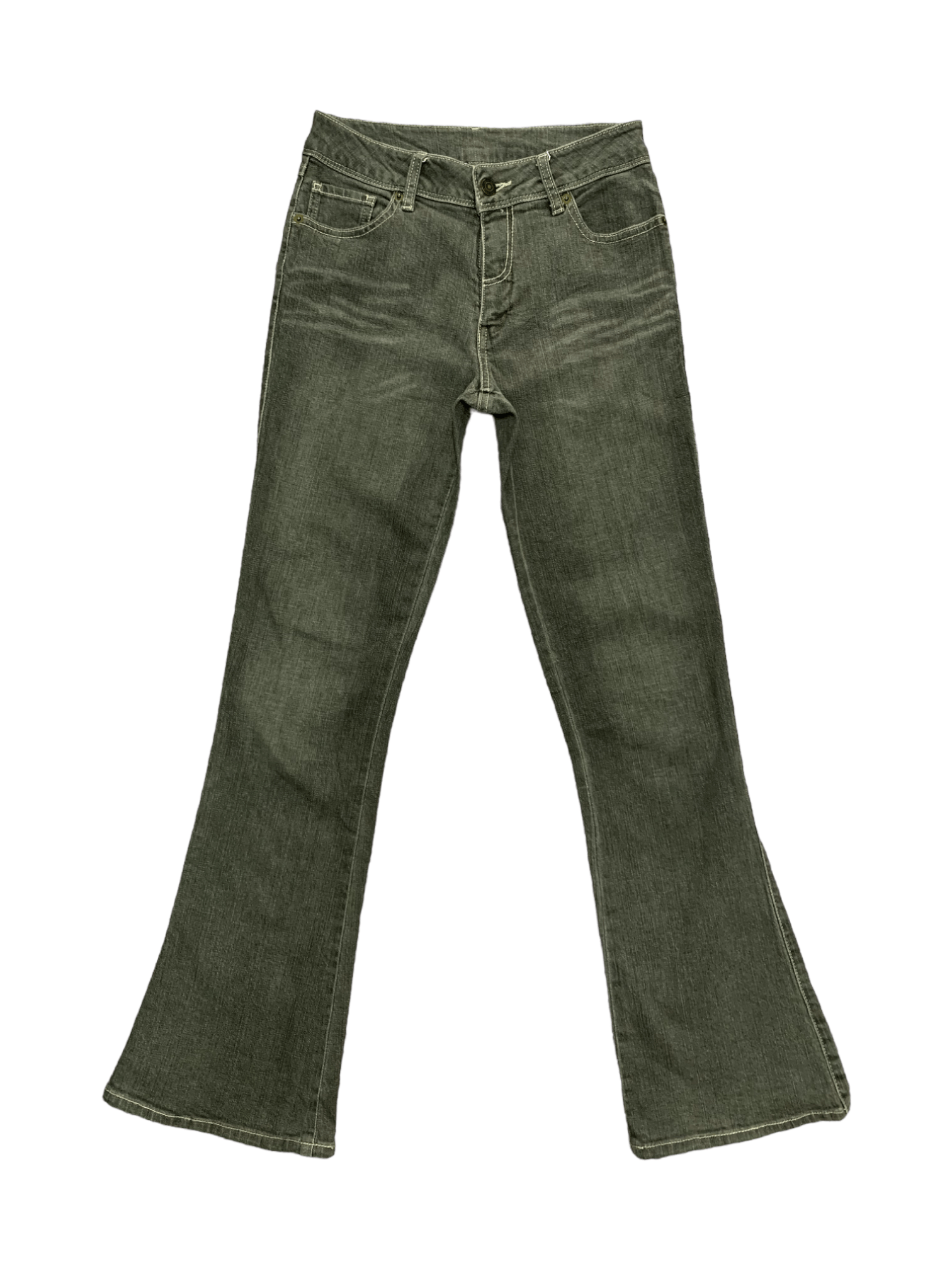 image of 1990X Clothing Vintage Faded Wash Flare Jeans 26X29 in Black Grey, Men's