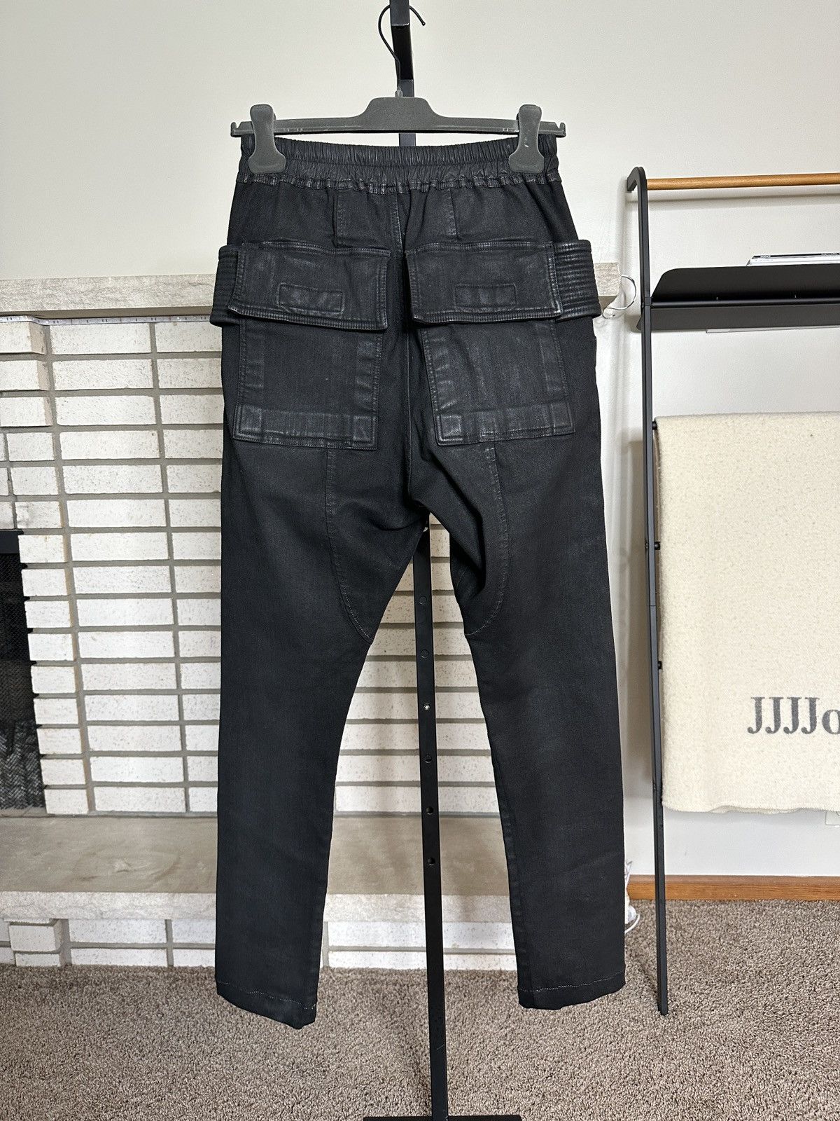 Rick Owens Drkshdw DRKSHDW Black Denim Creatch Cargo Jeans