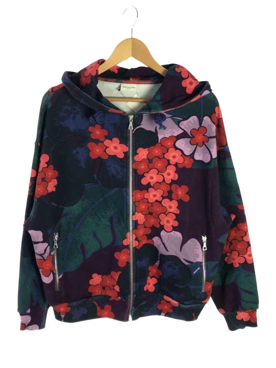 image of Dries Van Noten Boxy Floral Pattern Zip Hoodie, Men's (Size Small)
