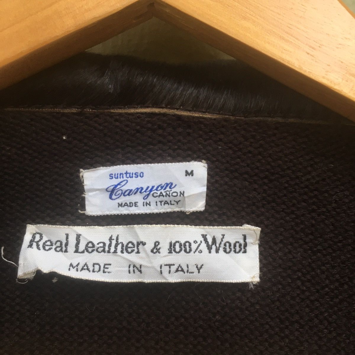 Vintage Italian Leather&Wool Zipper Jacket Size US M / EU 48-50 / 2 - 8 Thumbnail