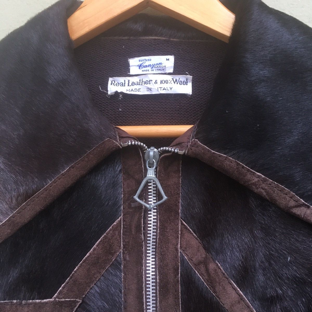Vintage Italian Leather&Wool Zipper Jacket Size US M / EU 48-50 / 2 - 4 Thumbnail