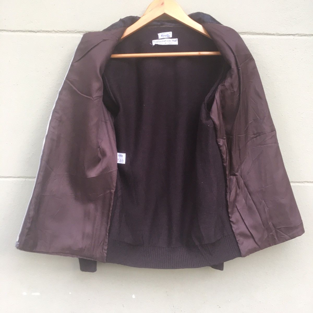 Vintage Italian Leather&Wool Zipper Jacket Size US M / EU 48-50 / 2 - 3 Thumbnail