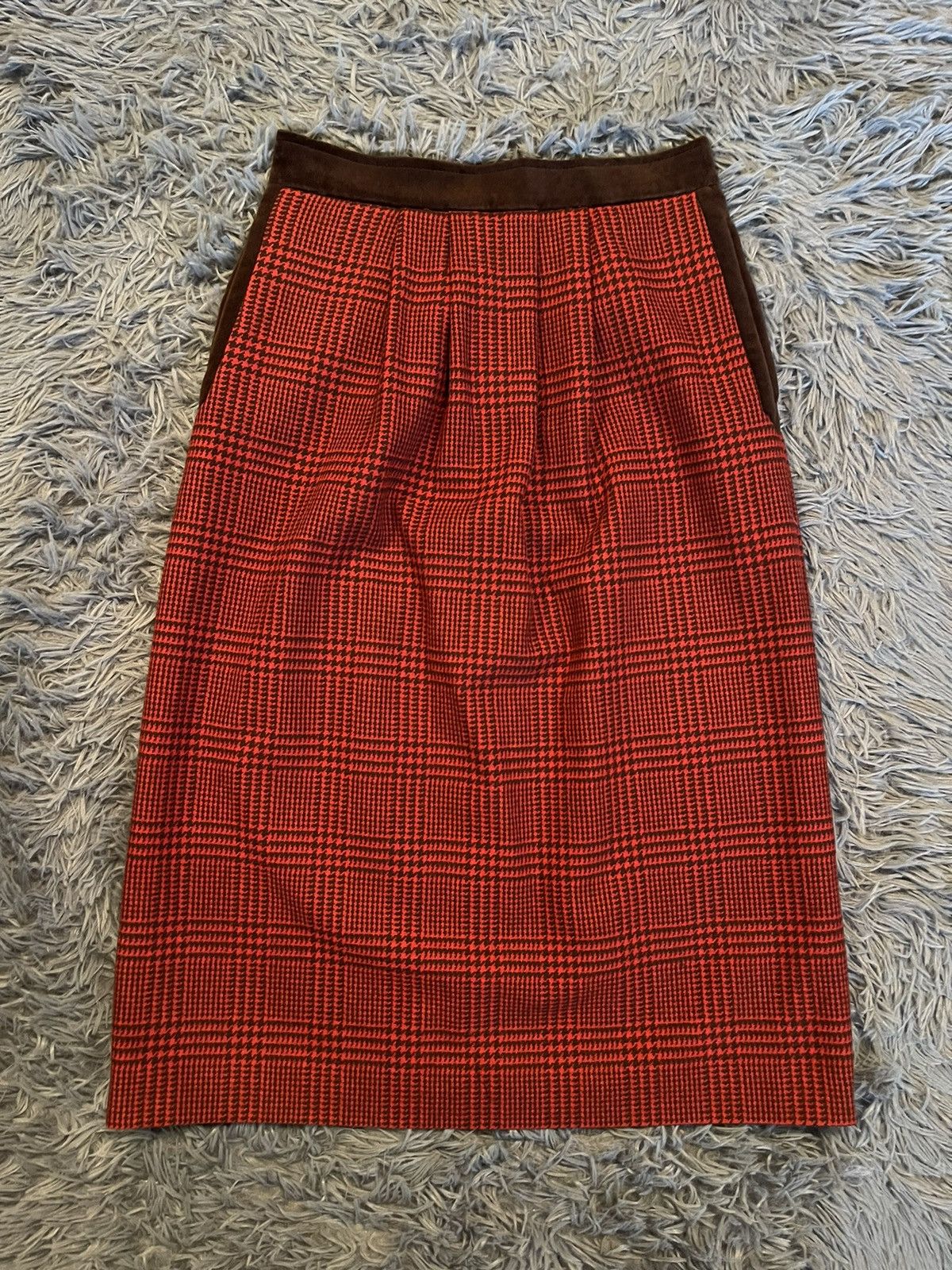 Valentino × Vintage Valentino 80s vintage check tartan cashmere skirt Size 28" / US 6 / IT 42 - 1 Thumbnail
