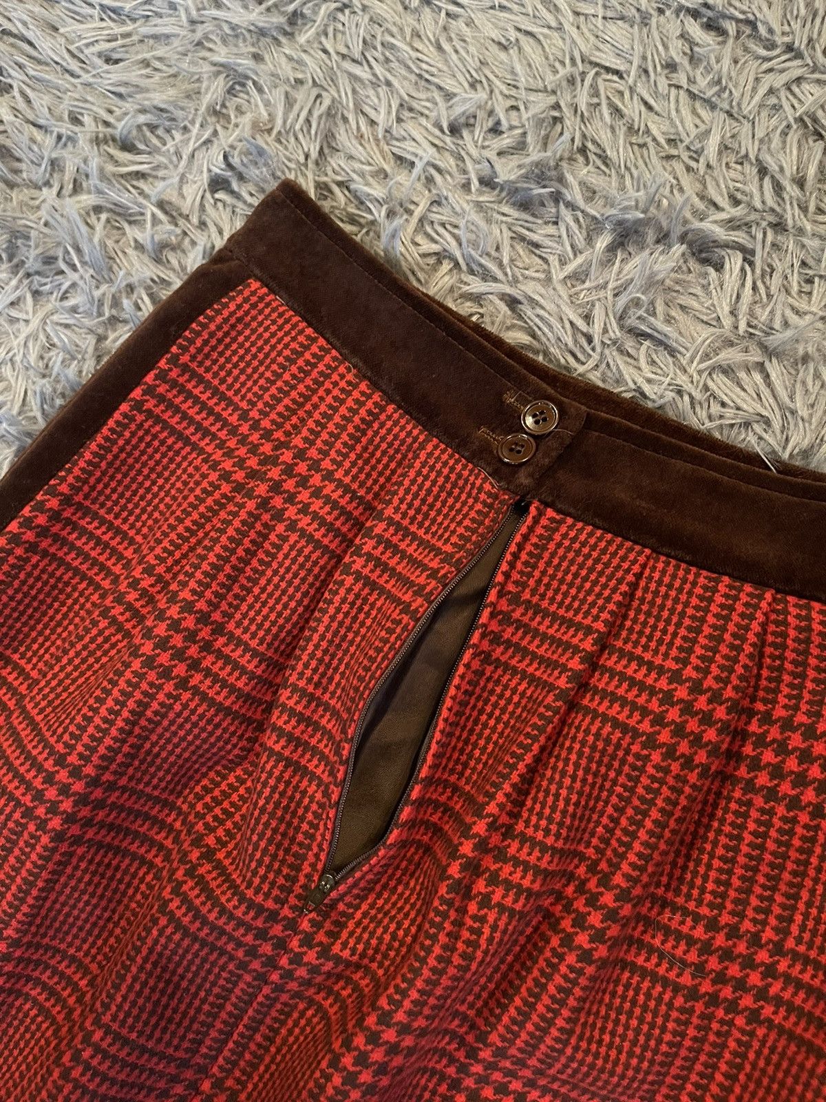 Valentino × Vintage Valentino 80s vintage check tartan cashmere skirt Size 28" / US 6 / IT 42 - 3 Thumbnail