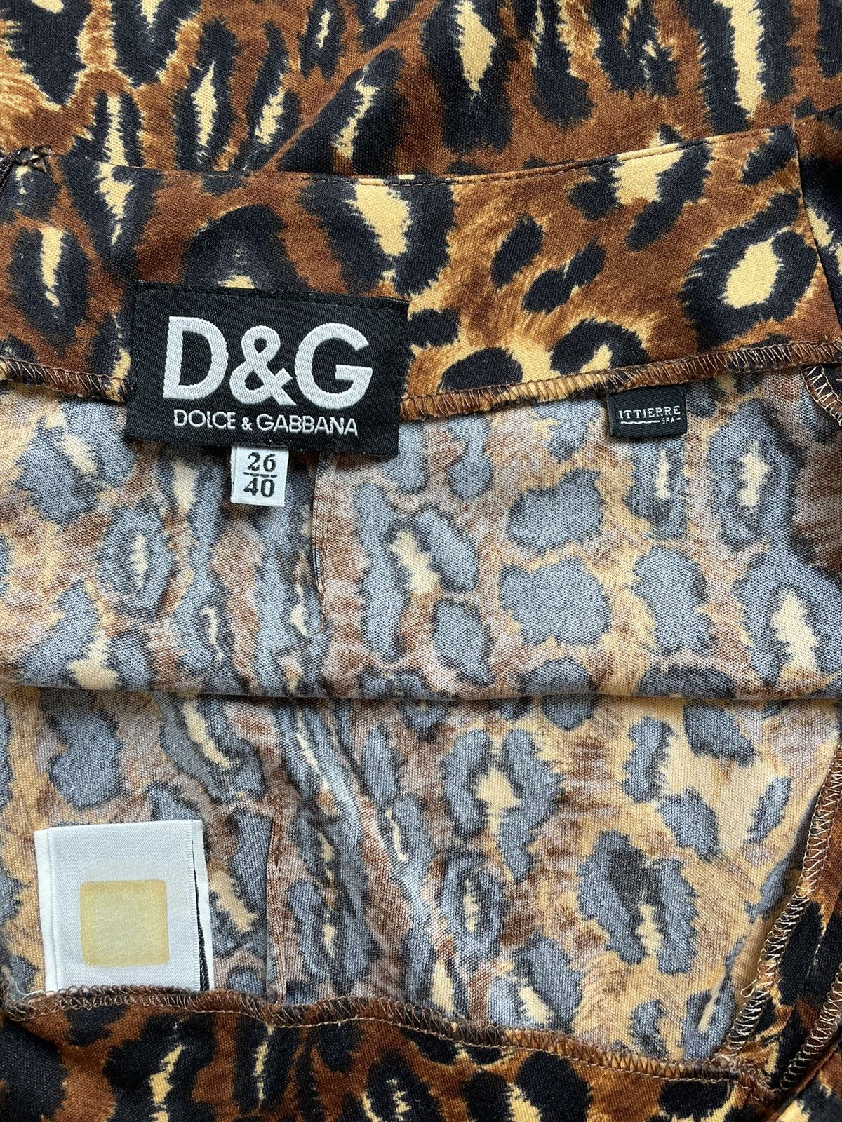 Dolce & Gabbana × Vintage Dolce Gabbana Mini Skirt Animal Print Leopard Y2K Sexy DG Size 27" / US 4 / IT 40 - 6 Thumbnail