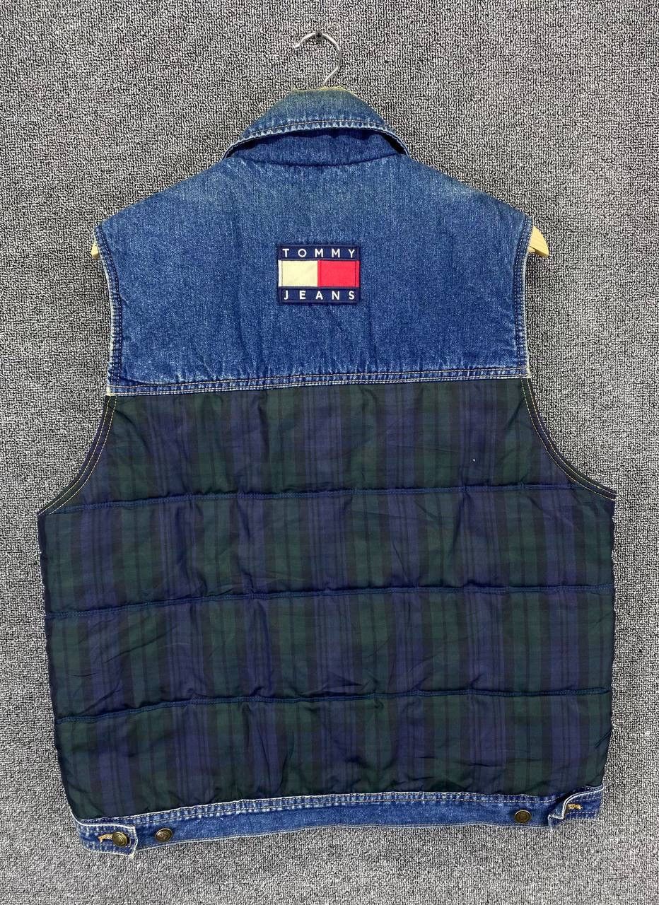 Tommy Hilfiger Vintage Tommy Hilfiger Big Logo Light Puffer Denim Vest Size M / US 6-8 / IT 42-44 - 9 Thumbnail