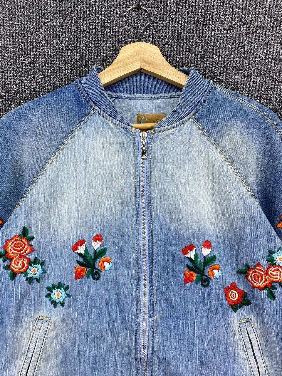 Japanese Brand Vintage Goji Italia Cactus Flowering Embroidery Denim Jacket Size M / US 6-8 / IT 42-44 - 5 Thumbnail