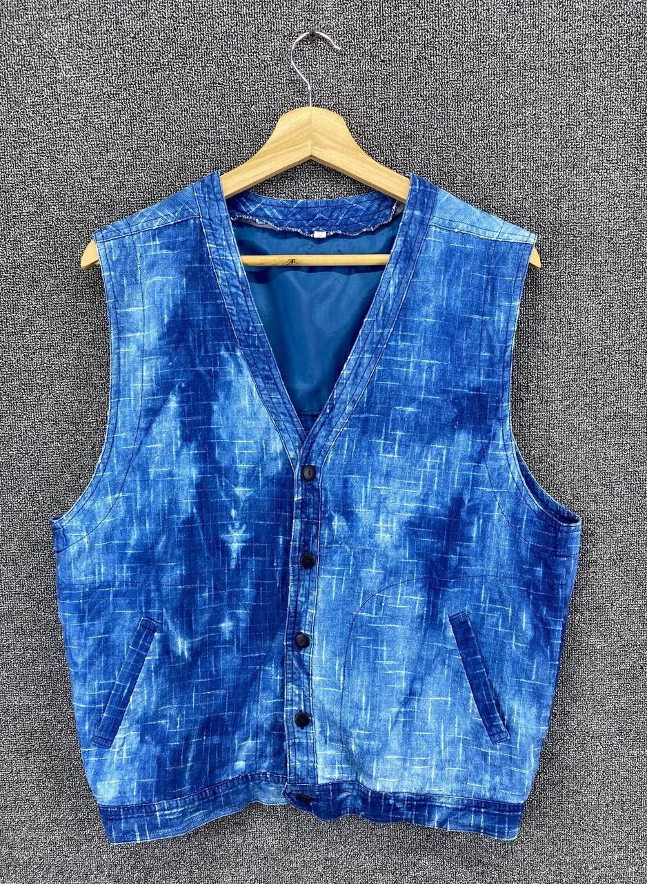 Japanese Brand Vintage Japanese Acid Wash Style Denim Vest Size L / US 10 / IT 46 - 1 Thumbnail