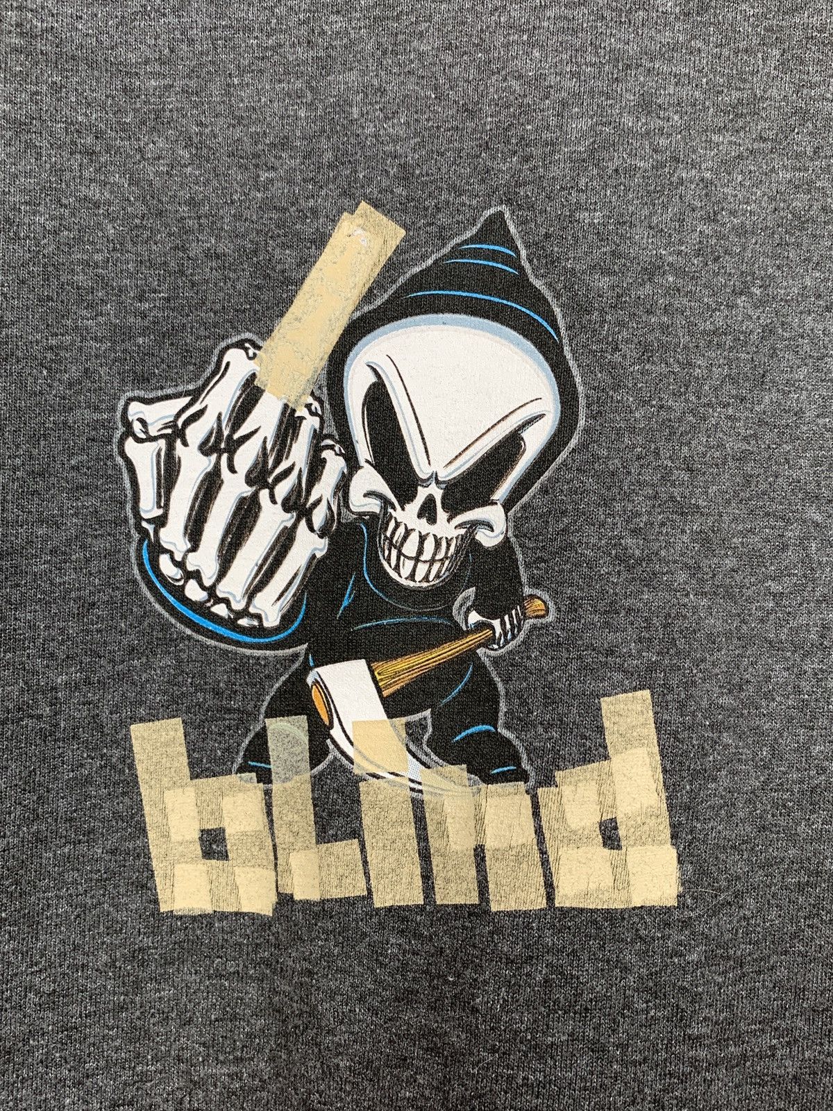 Hook-Ups Vintage Blind Middle Finger Fuck You Skateboard Grey T-Shirt Size US S / EU 44-46 / 1 - 5 Thumbnail