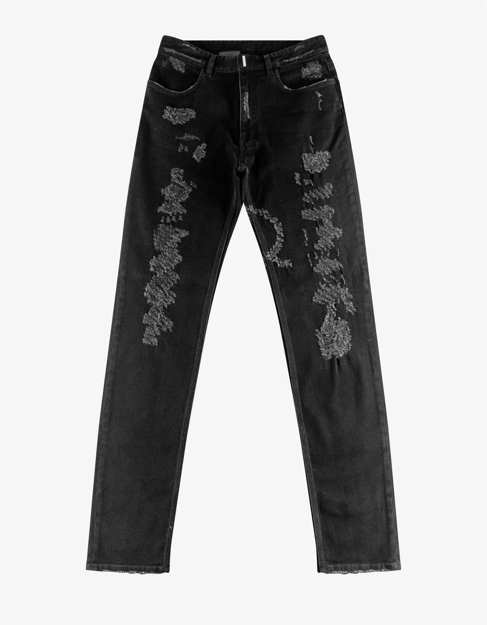 image of Givenchy Black Destroyed Denim Jeans, Men's (Size 34)