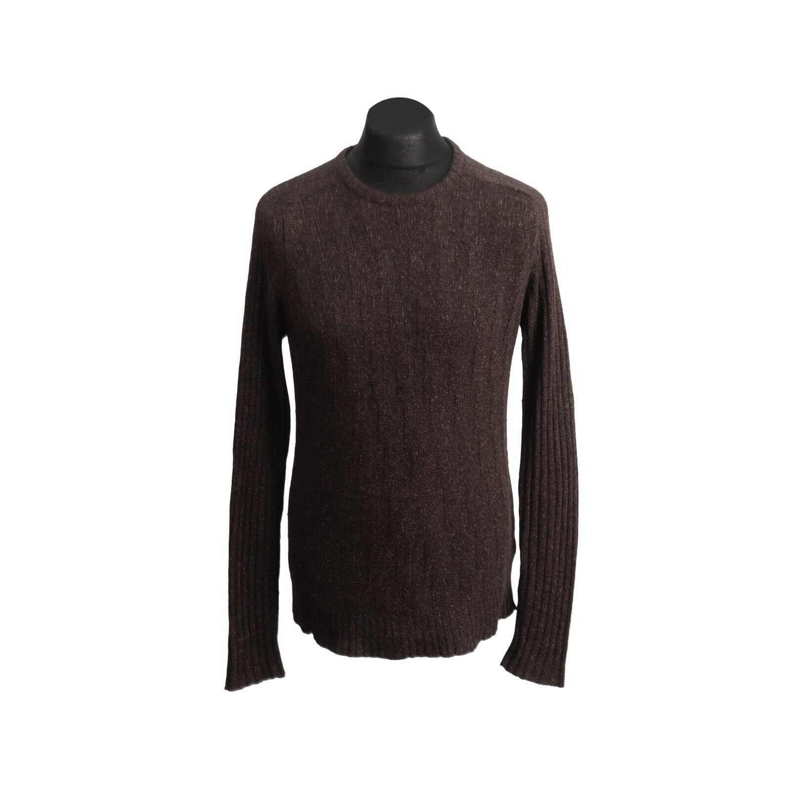 D&G DOLCE GABBANA Pullover Rib Knit Brown Wool Jumper 008576