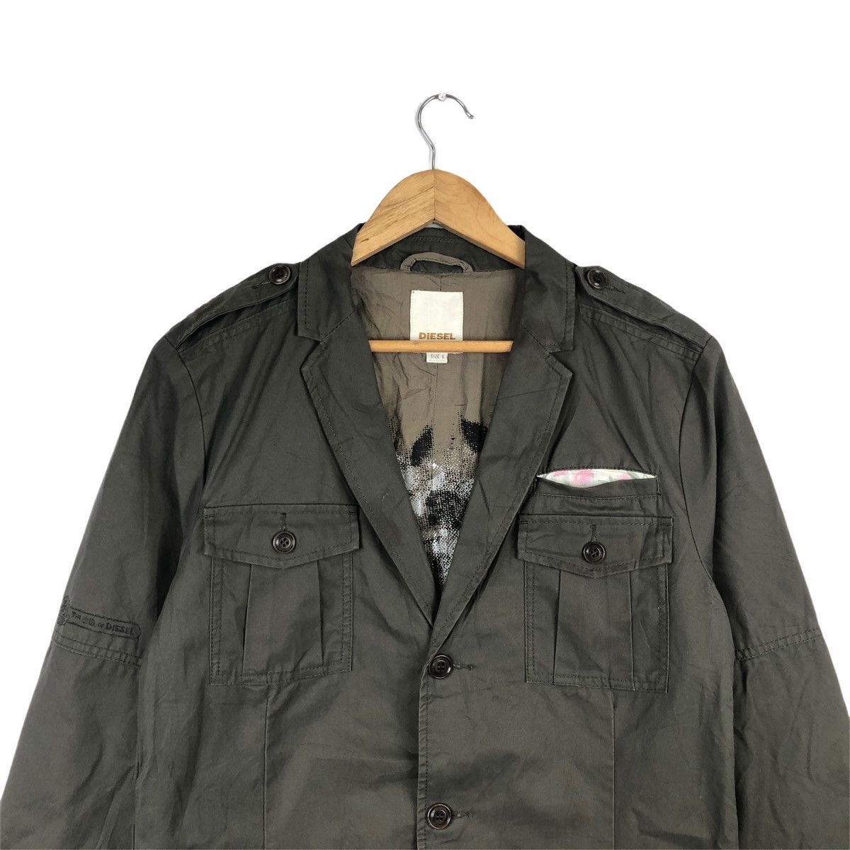 Diesel Vintage diesel jacket army style casual jumper pullover Size US L / EU 52-54 / 3 - 2 Thumbnail