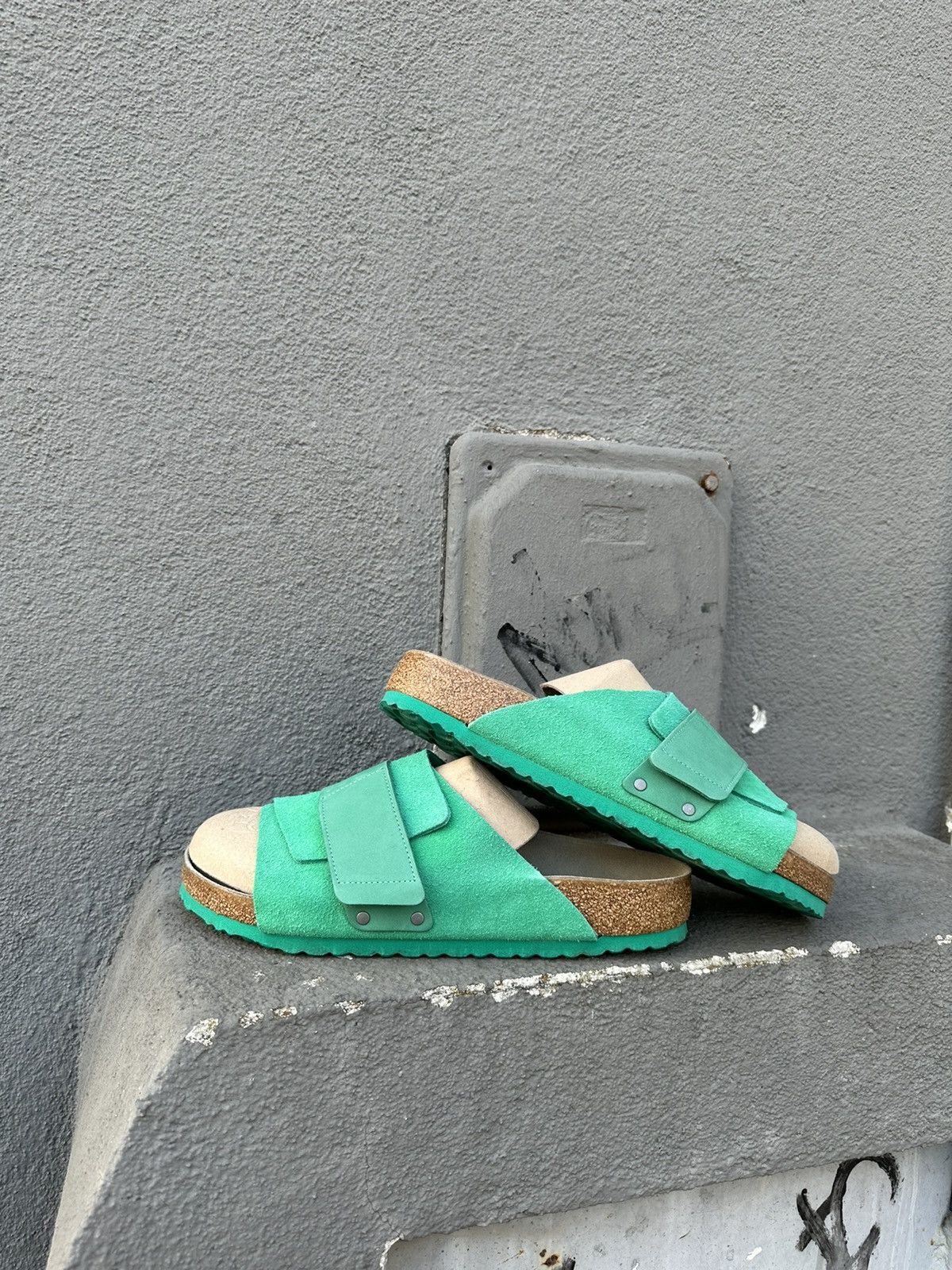 Pre-owned Birkenstock Kyoto Green Regular Slide Sandals For Unisex 45